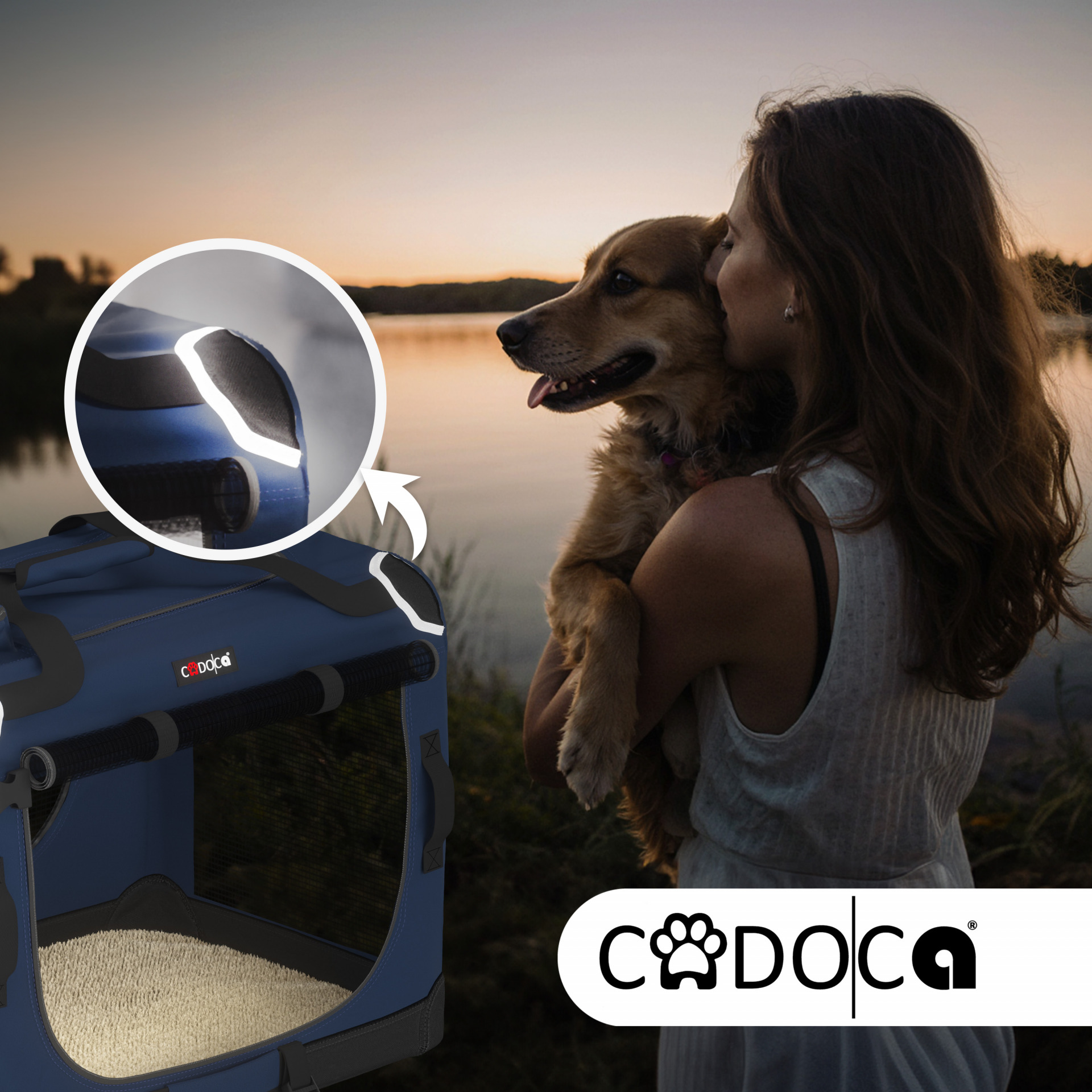 Hundebox faltbar XL 82x58x58cm Blau
