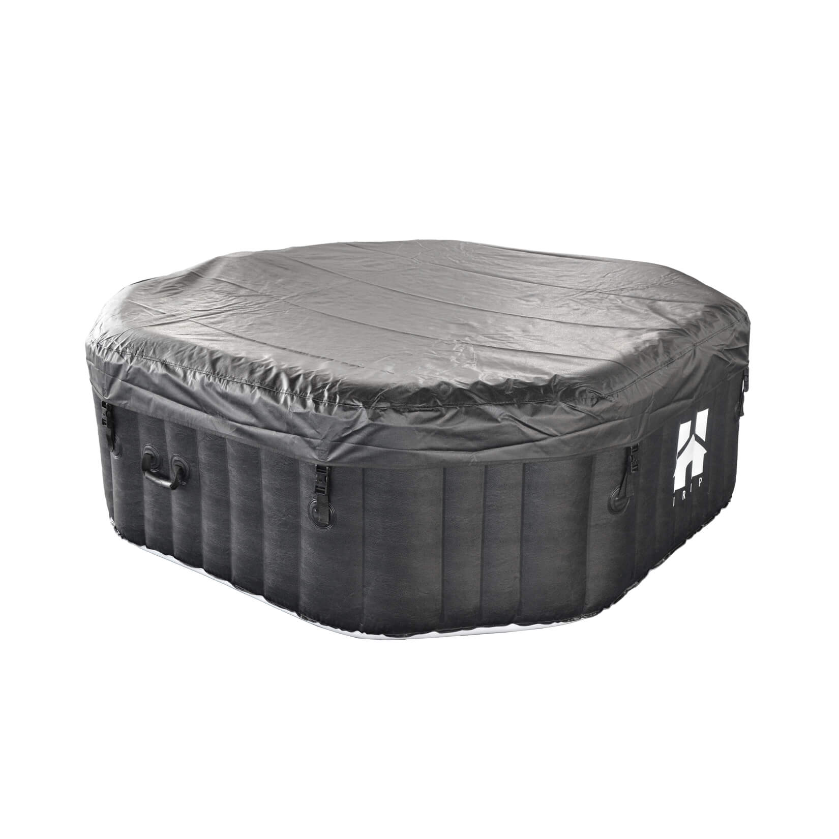 Outdoor Whirlpool DROP inkl. Abdeckung - ⌀185 cm Schwarz für 6 Personen