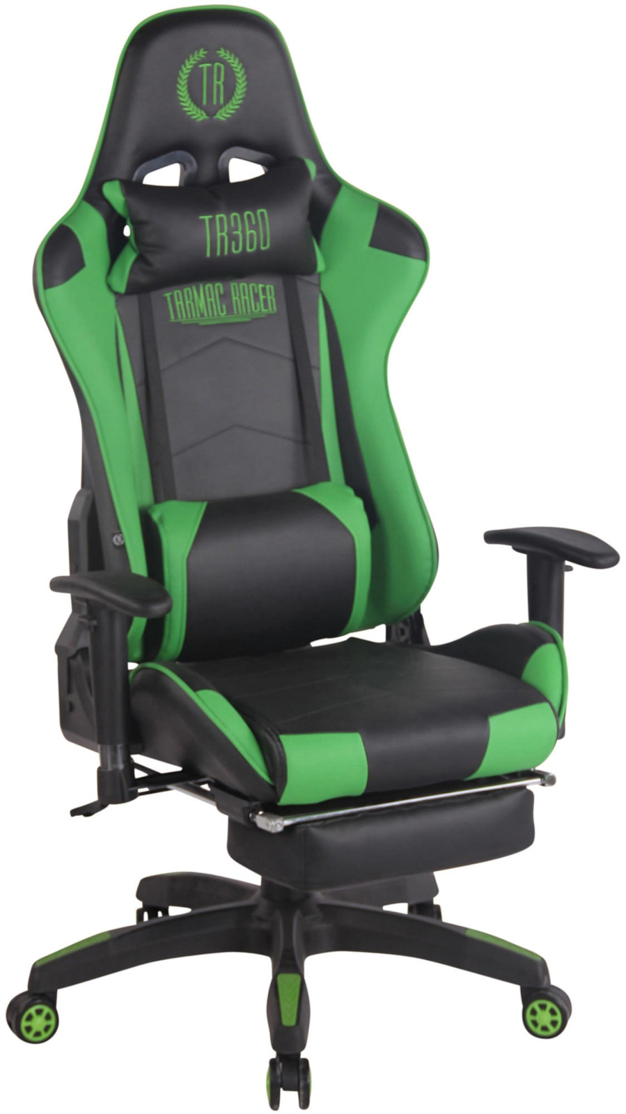 Racing Bürostuhl Turbo mit Fußablage, schwarz/grün