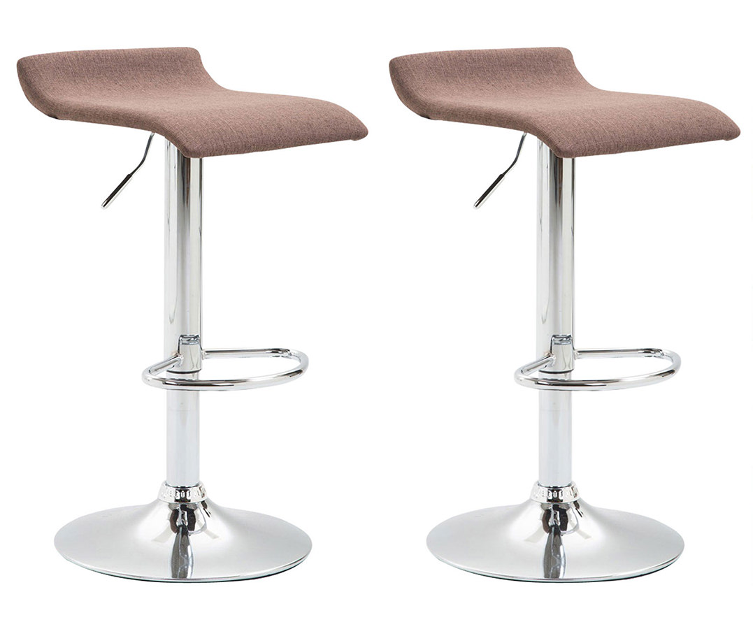2er Set Barhocker Dyn V2 Stoff C, braun