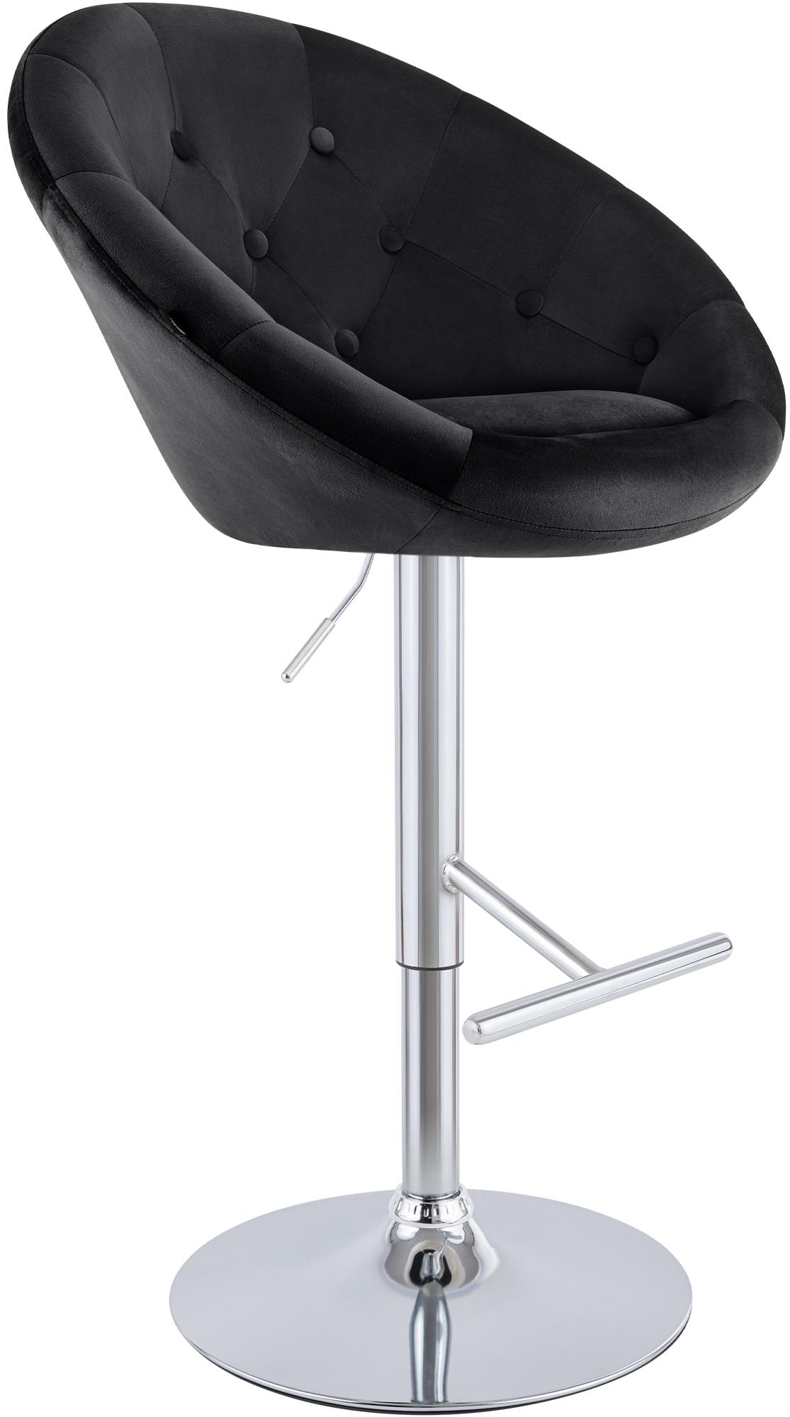 Barhocker London Samt chrom, schwarz