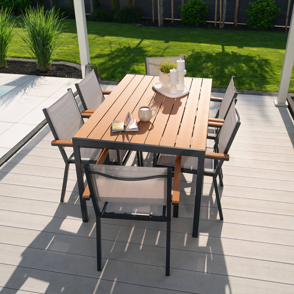 Gartentisch in Holzoptik CANTOS - 150 x 90 cm