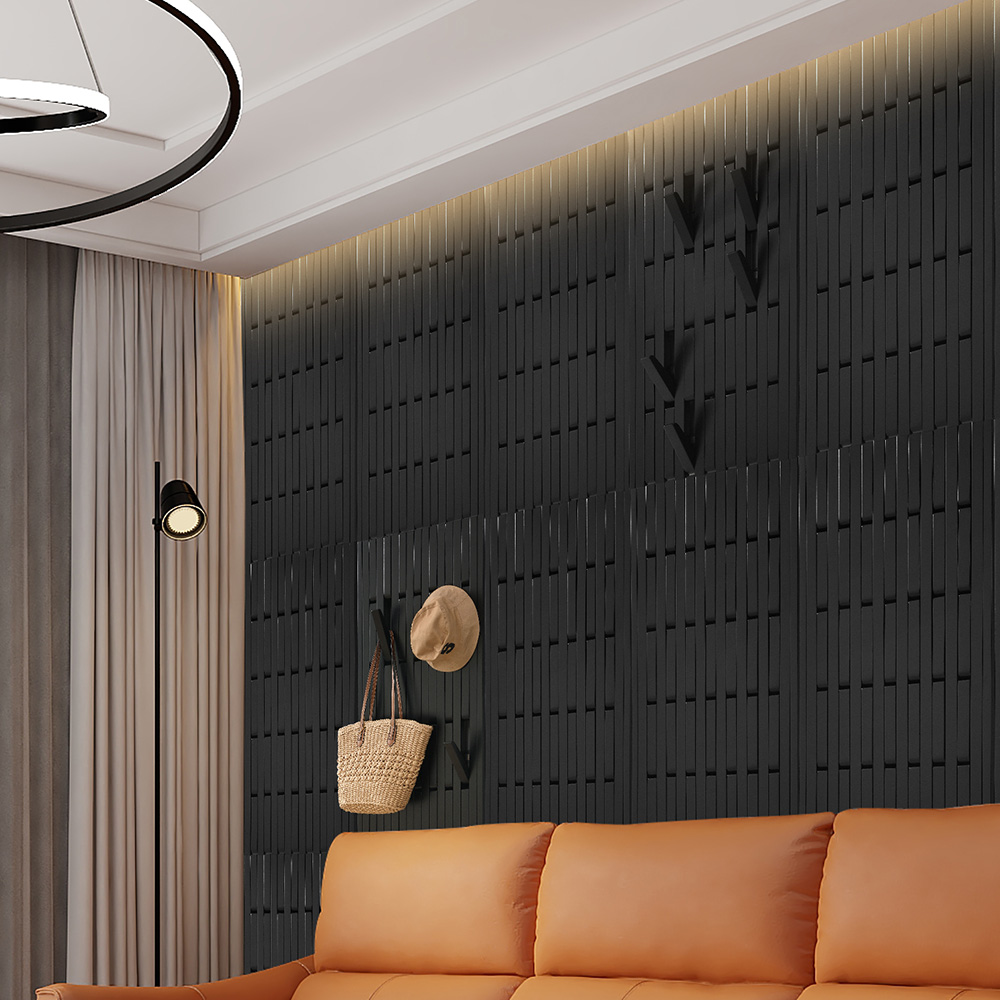 Garderobenpaneel QUEST Schwarz - 55 x 4 x 105 cm