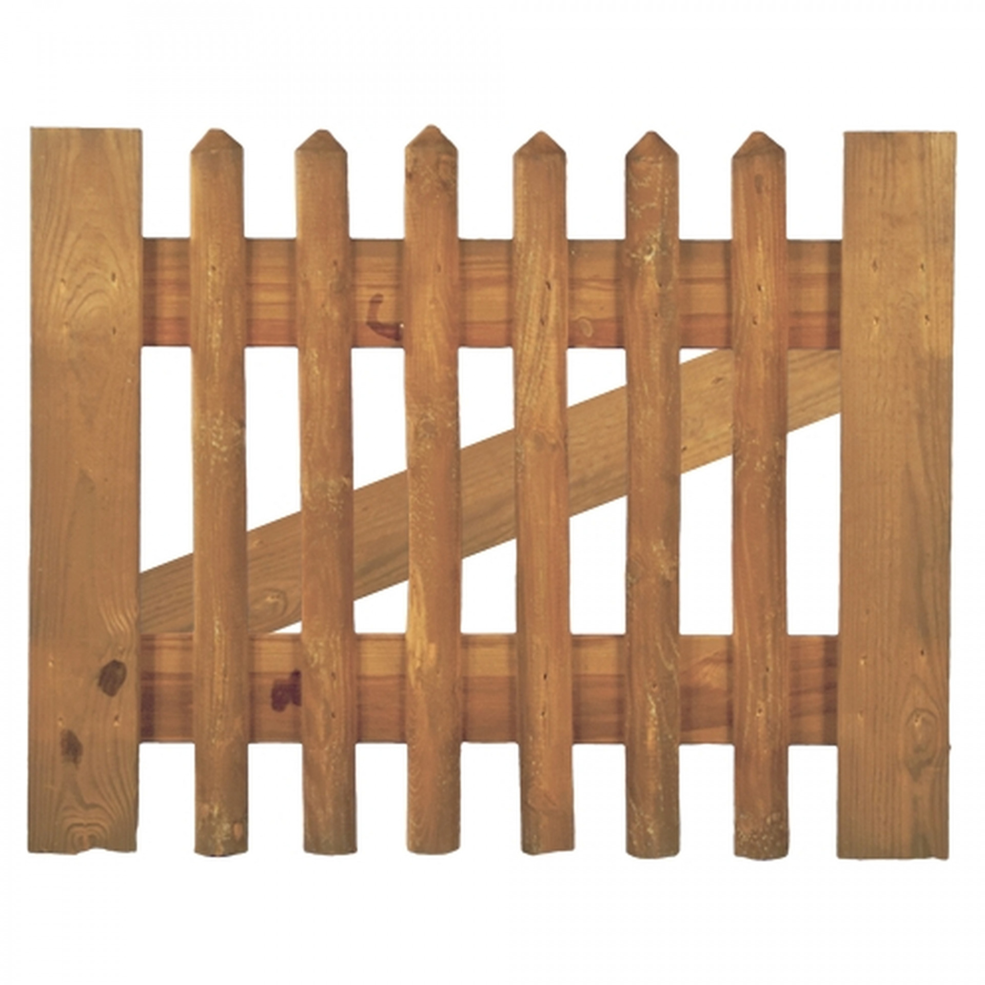 Senkrechtzaun Tor 100 x 80 cm, Latten 55 mm, kdi braun, ohne Beschlag, ohne Pfosten