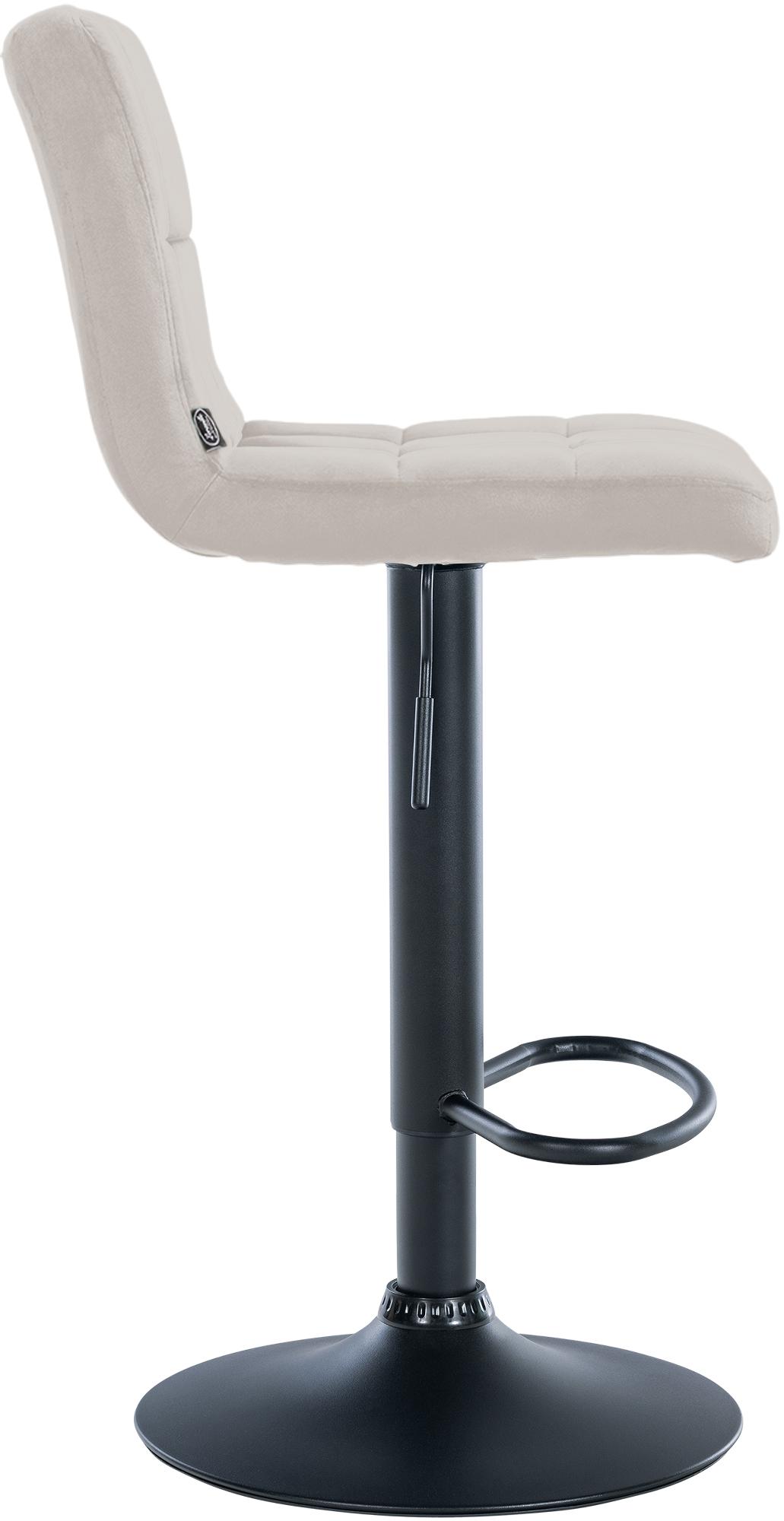 Barhocker Peru Samt schwarz, creme