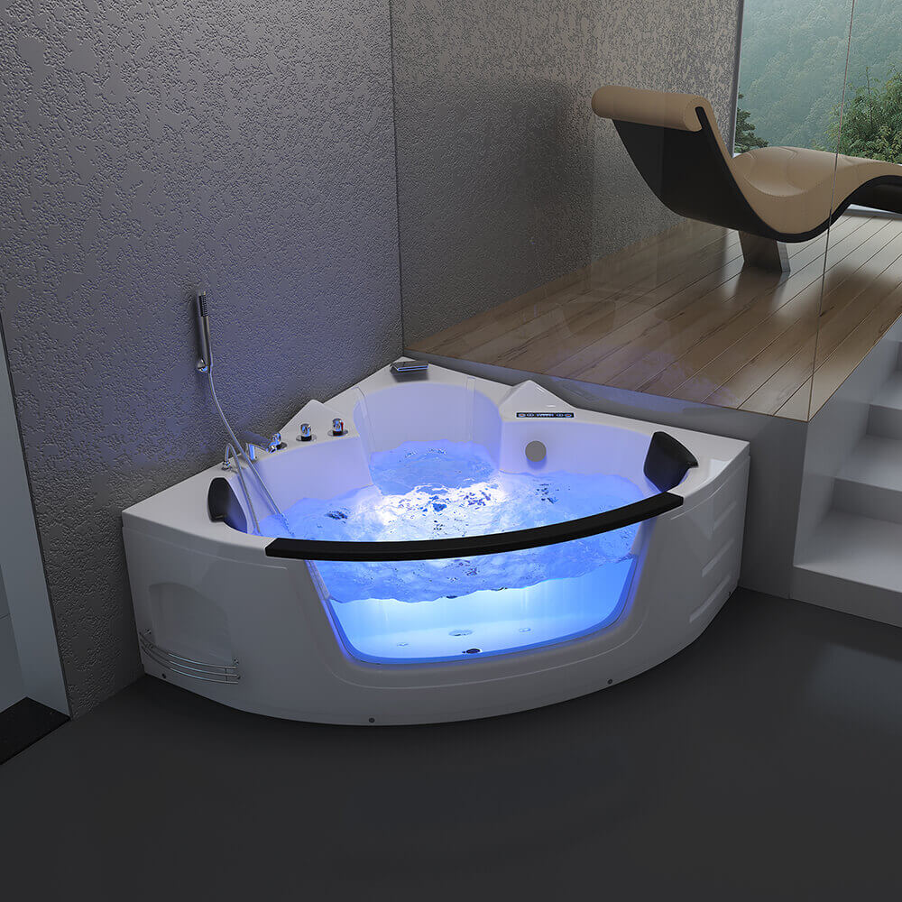 Whirlpool Badewanne mit Lichttherapie LAGUNA L KOMPAKT - 140 x 140 cm