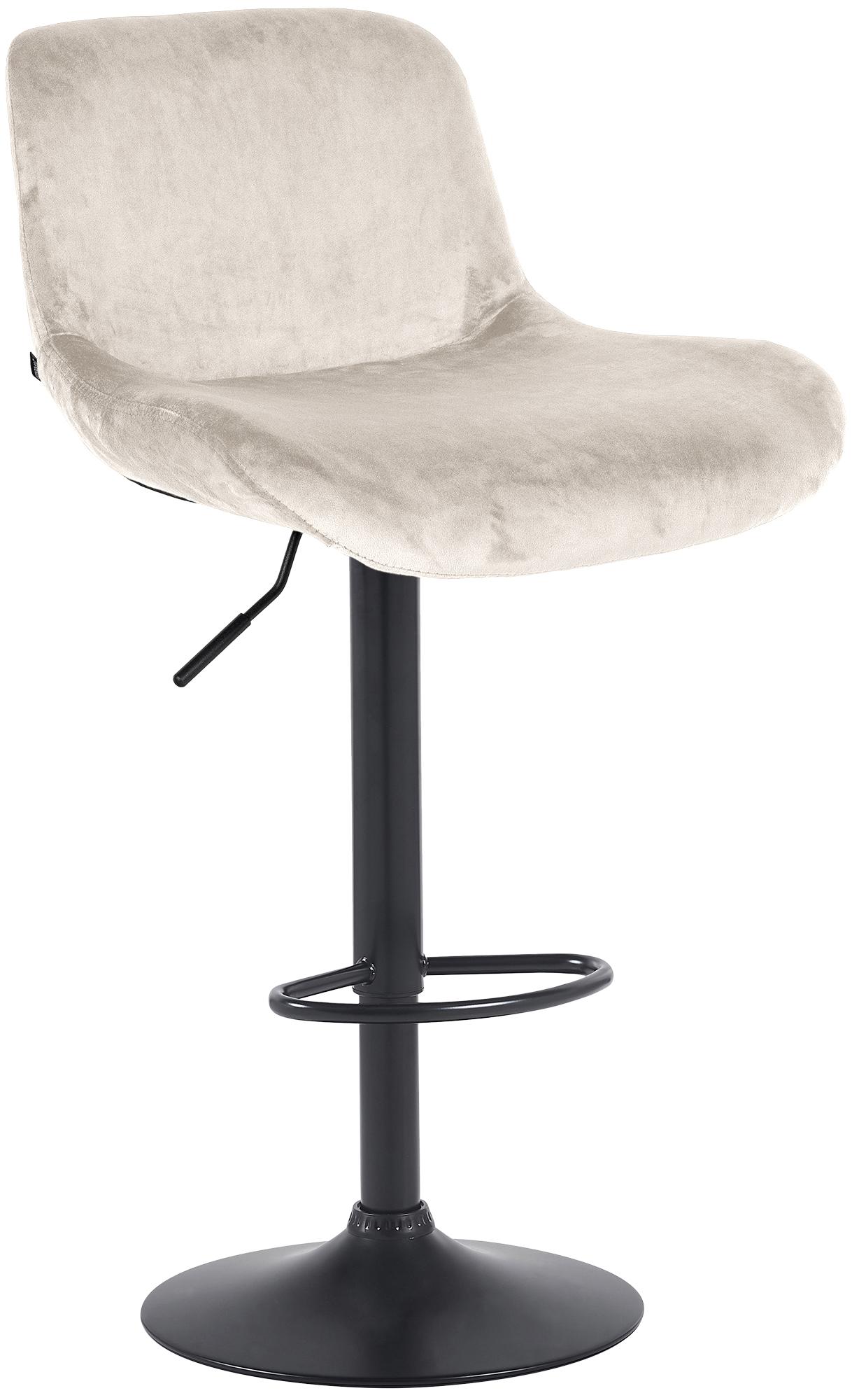 Barhocker Solon Schwarz Samt, creme