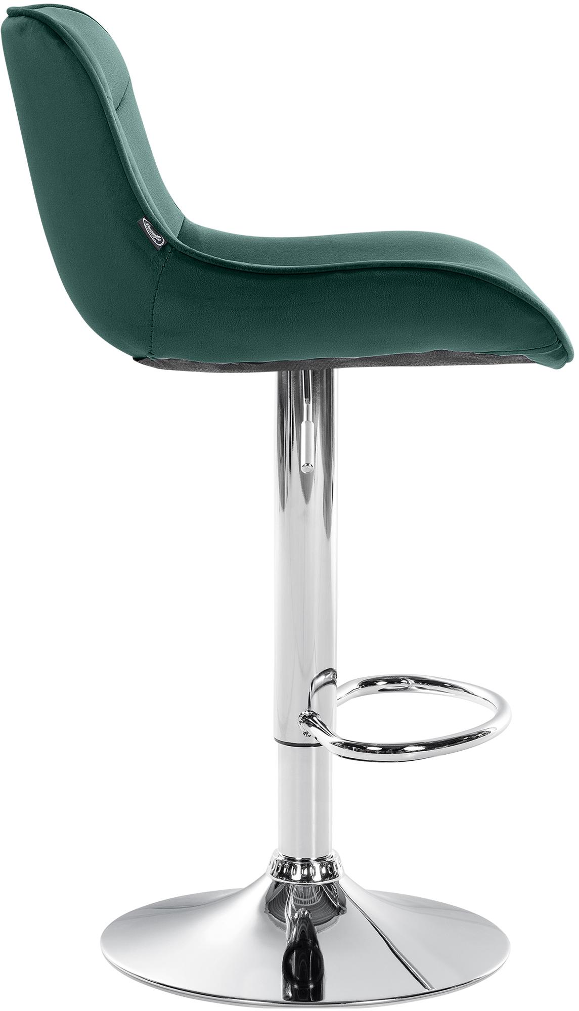 2er Set Barhocker Vonore Samt chrom, grün