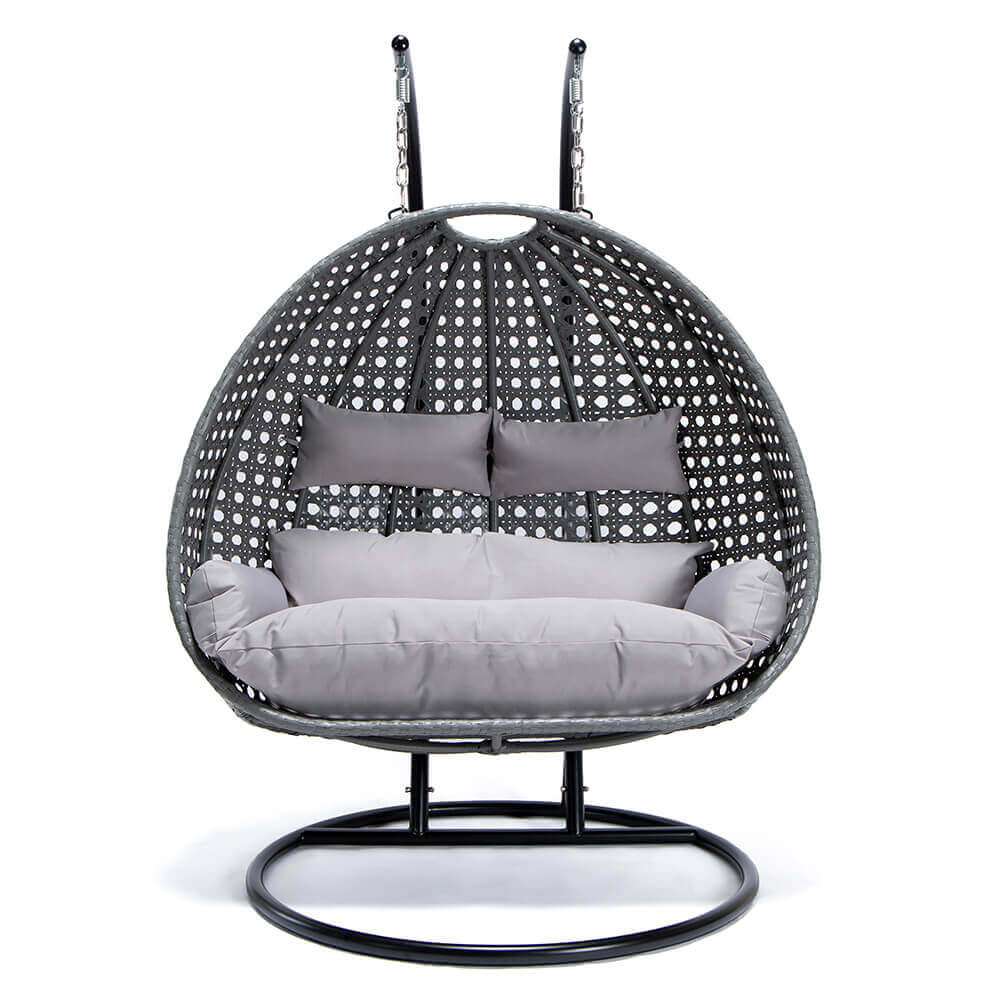 Polyrattan Hängesessel TWIN - Grau für 2 Personen
