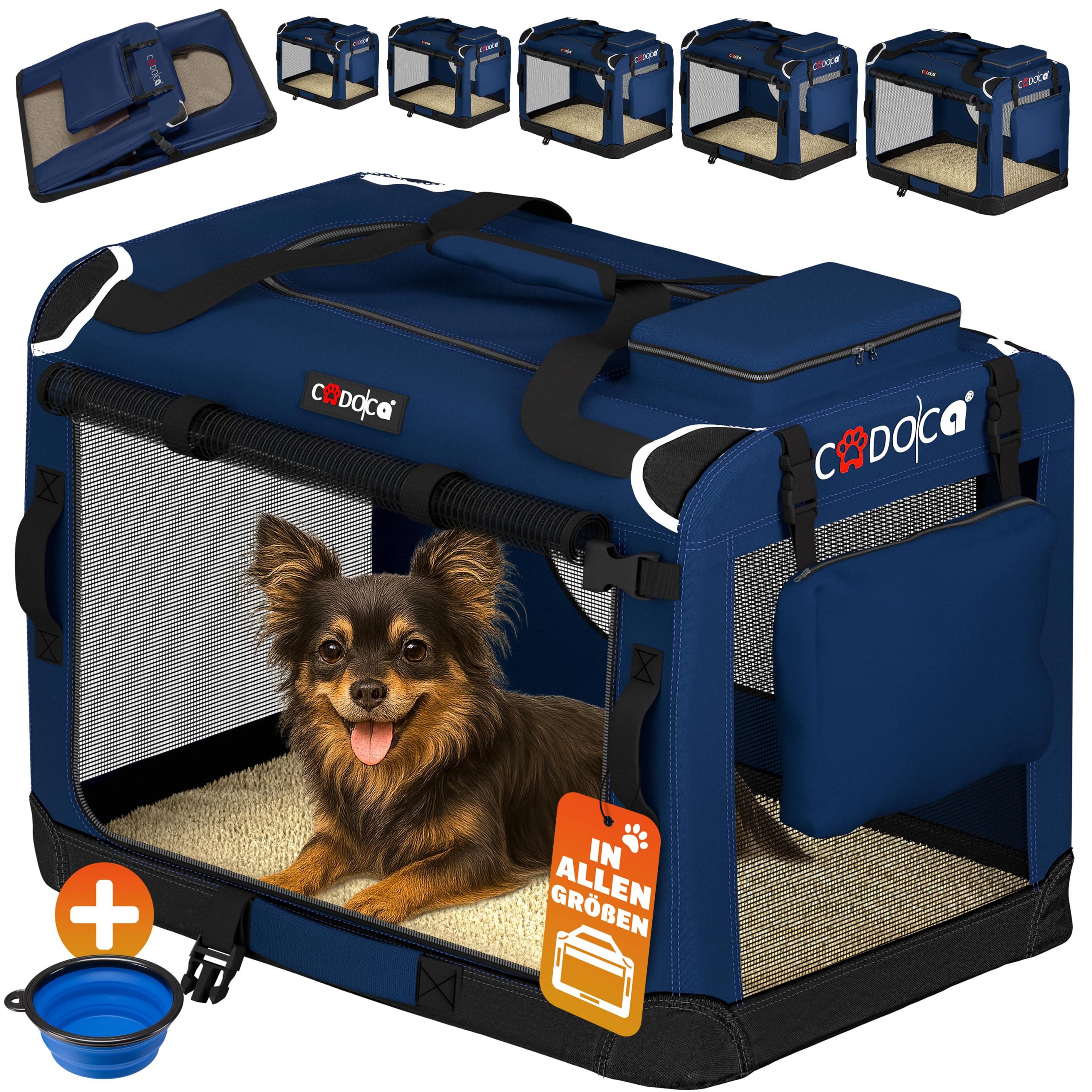 Hundebox faltbar S 50x34x36cm Blau