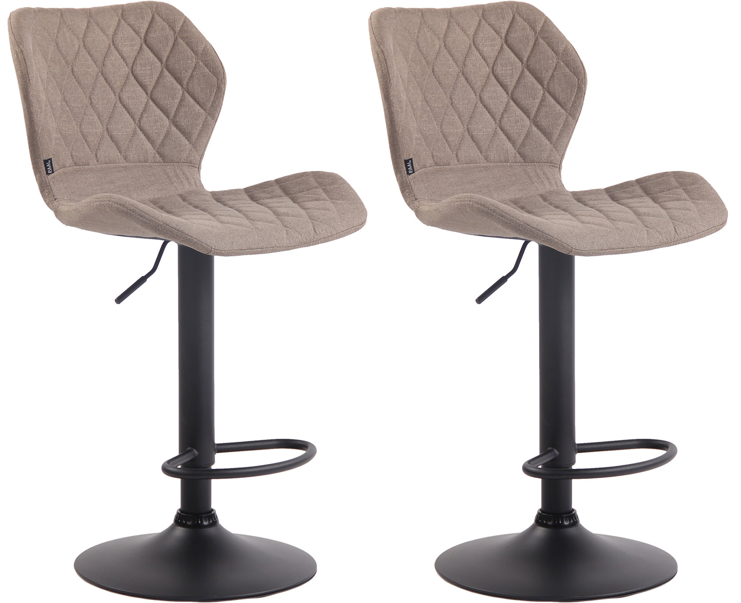 2er Set Barhocker Cork Stoff schwarz, taupe