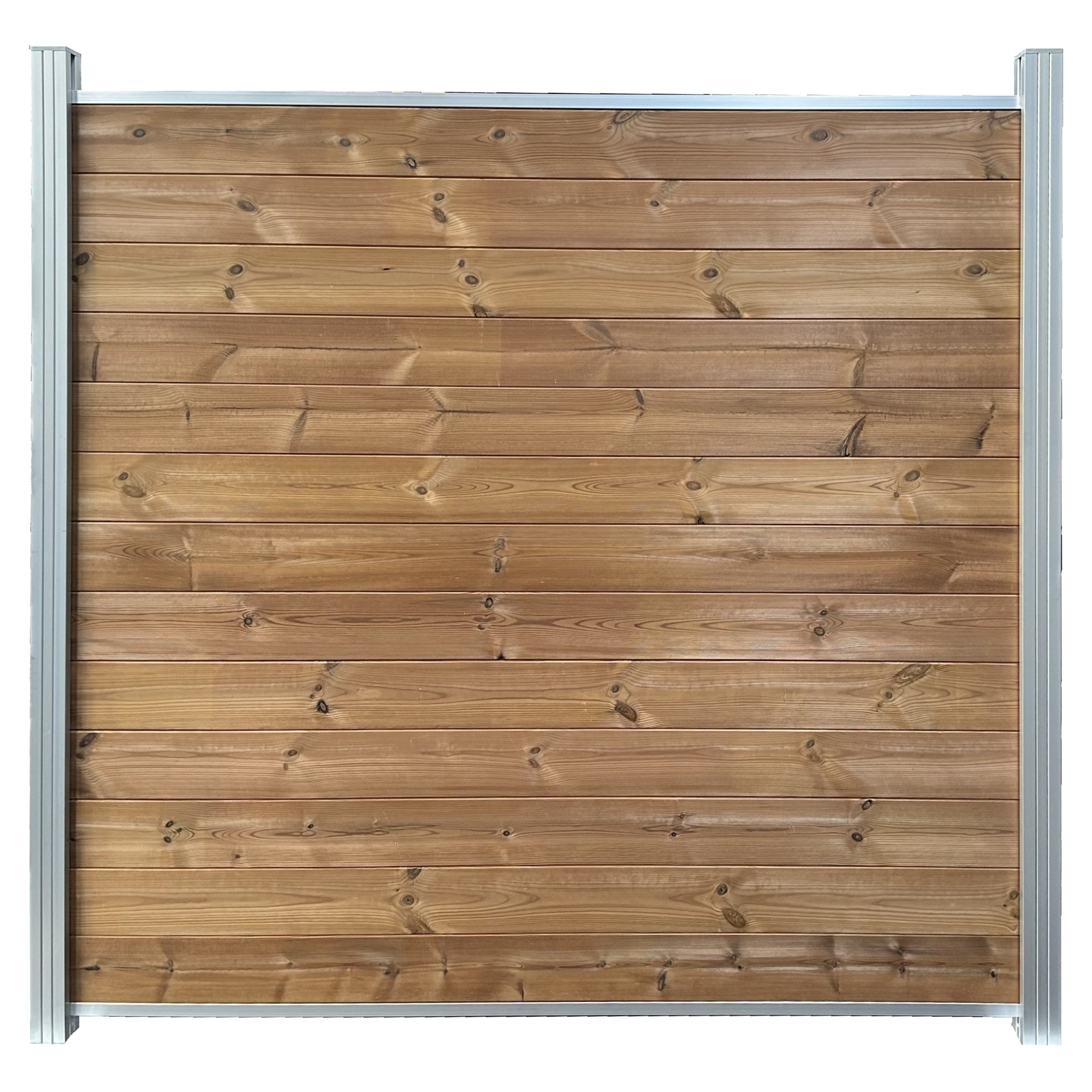 KARRAT-Profilbrett-Steckzaunset, 1790 x 1730 mm, Thermo-Kiefer, 13 Profilbretter á 1790 x 140/125 x 20 mm