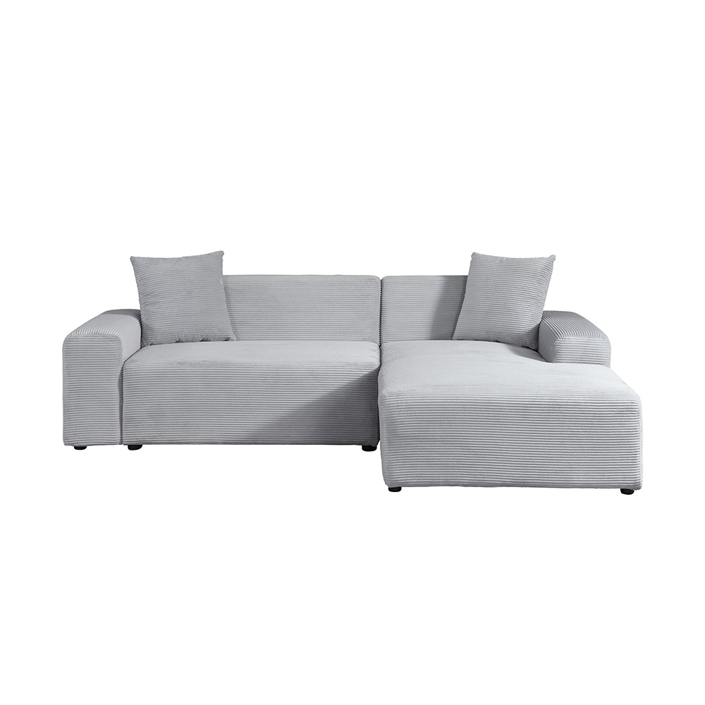 Ecksofa AMELIO Cord Grau Links - 240 x 178 cm