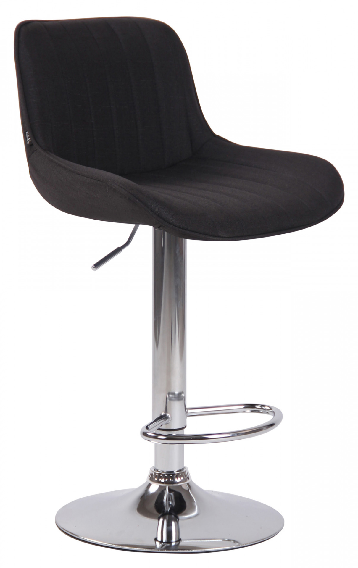 Barhocker Lentini Stoff chrom, schwarz