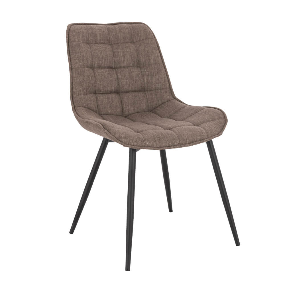 Polsterstuhl Esszimmer Webstoff IKALO – 2er Set Grau/Braun