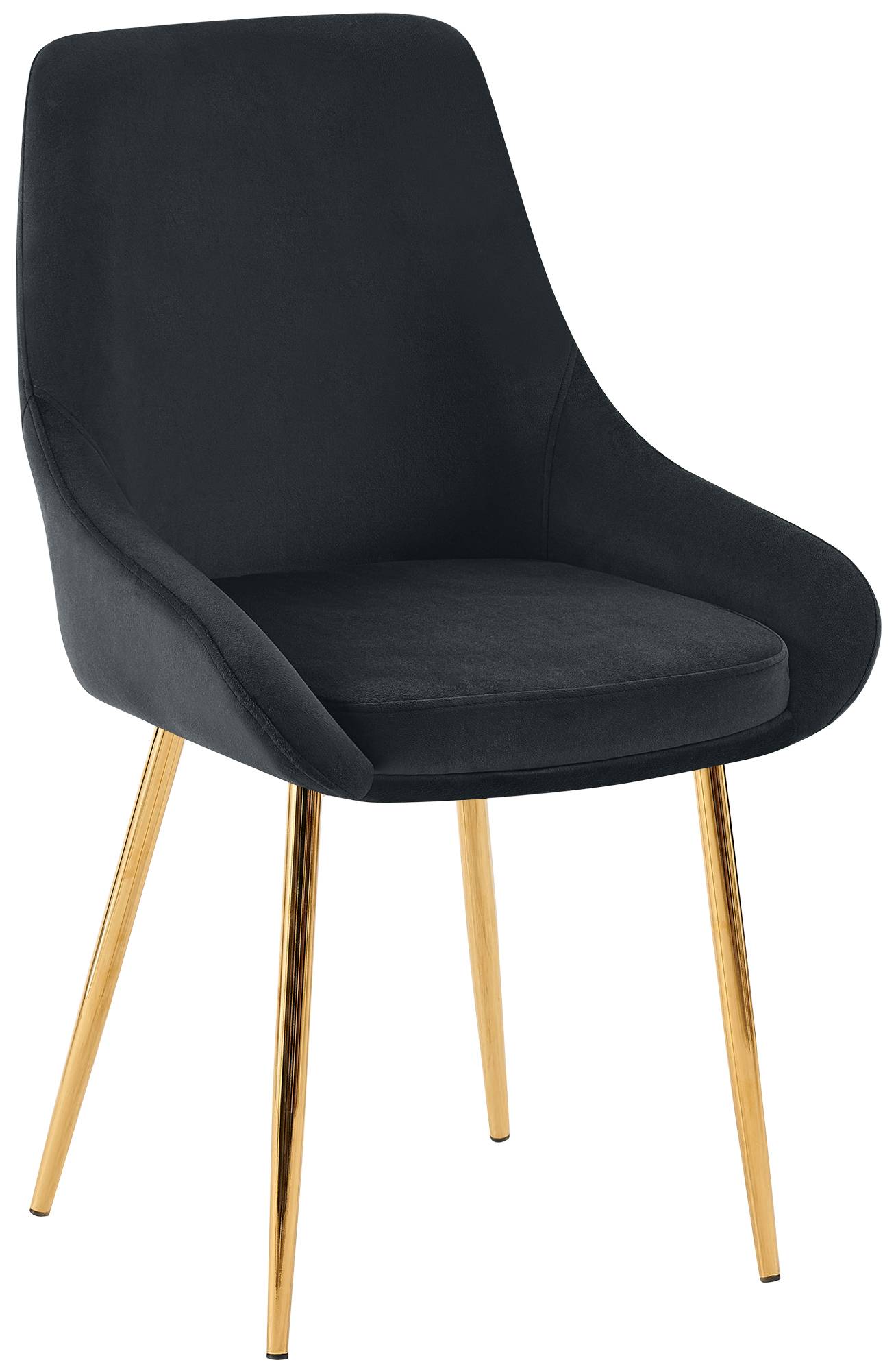 Esszimmerstuhl Elmira Samt gold, schwarz