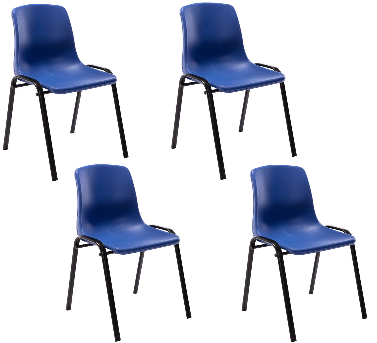 4er Set Stapelstuhl Nowra Kunststoff, blau