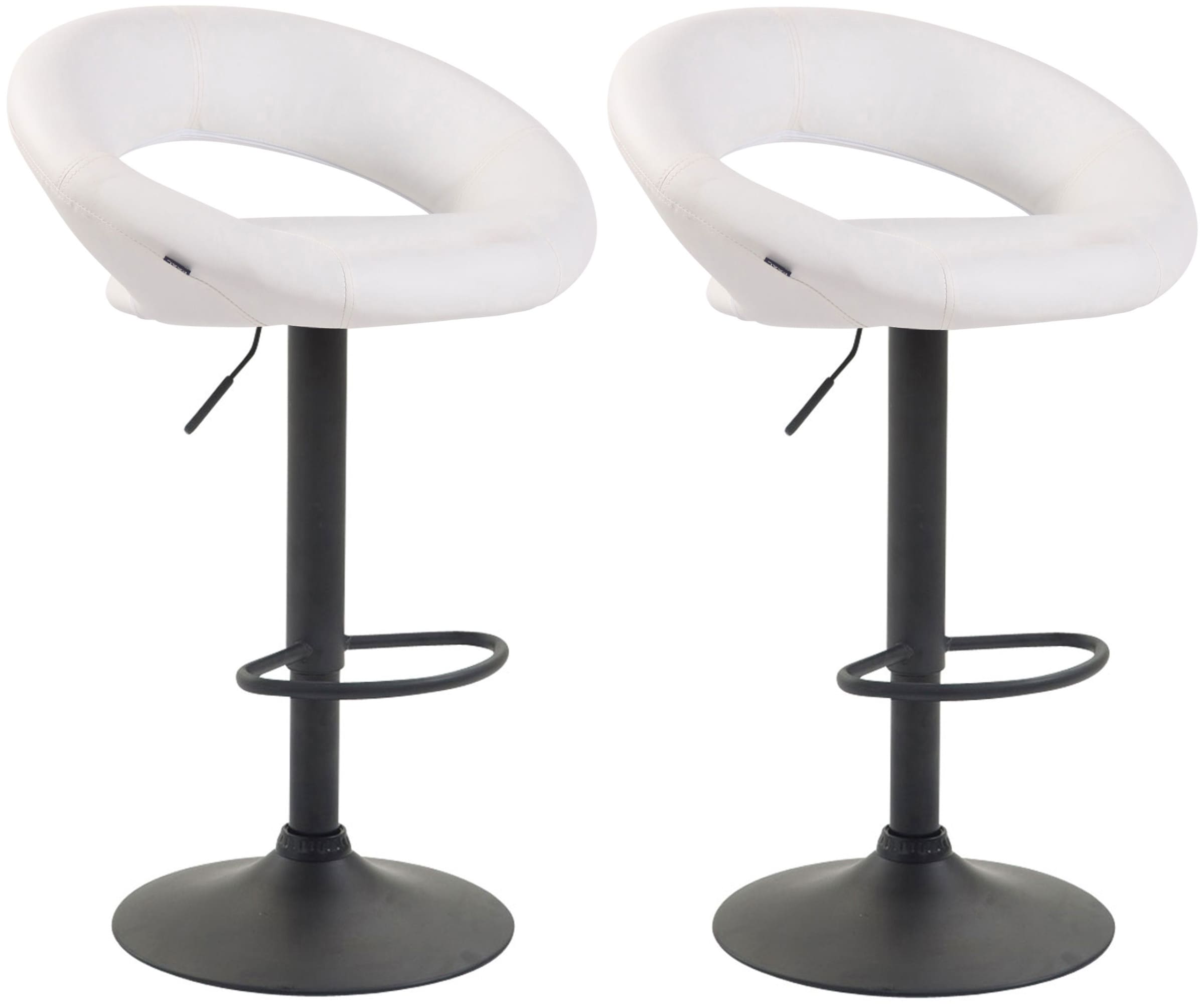 2er Set Barhocker Olinda Kunstleder schwarz, weiß