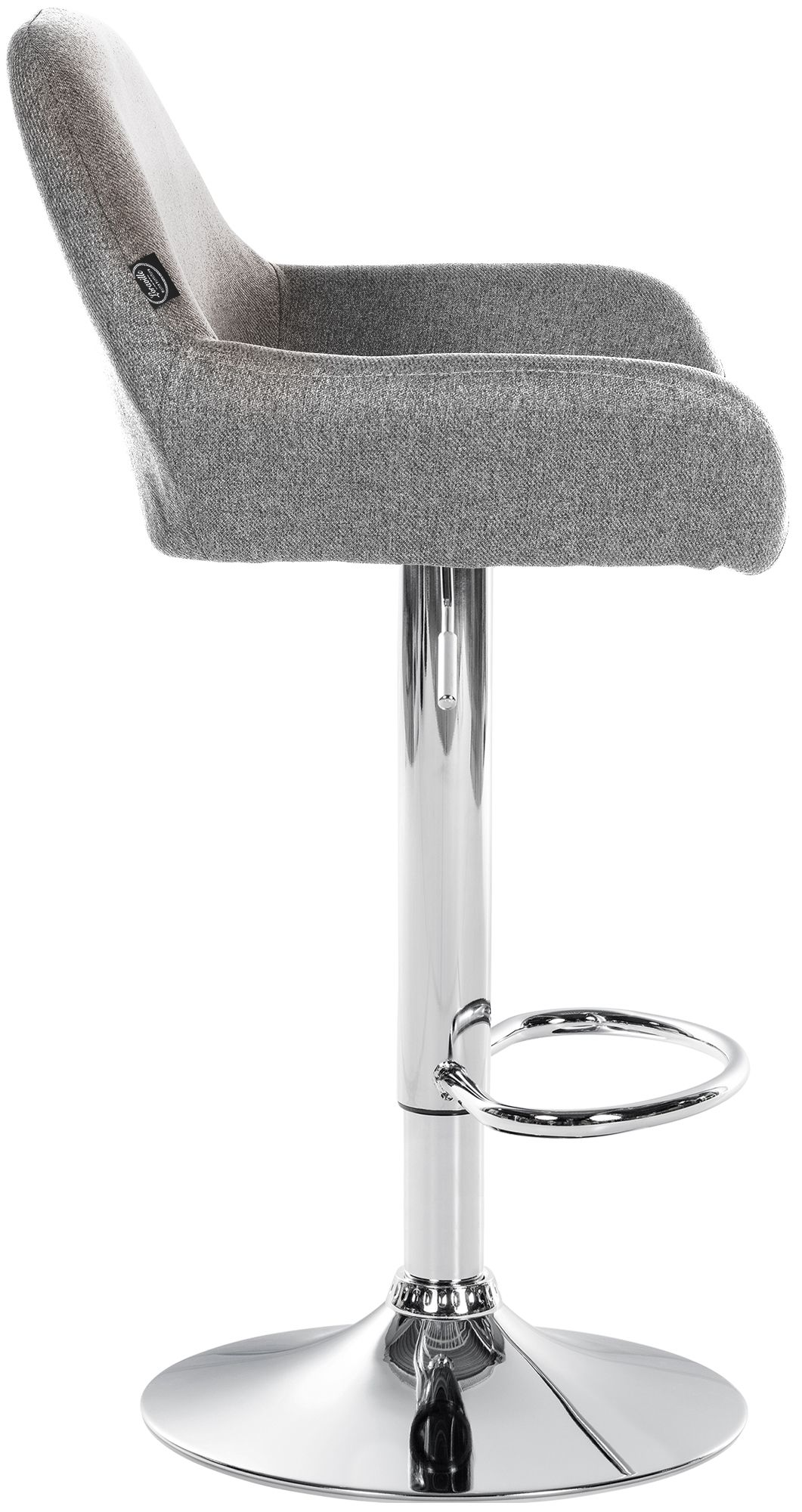 2er Set Barhocker Braga Stoff chrom, grau