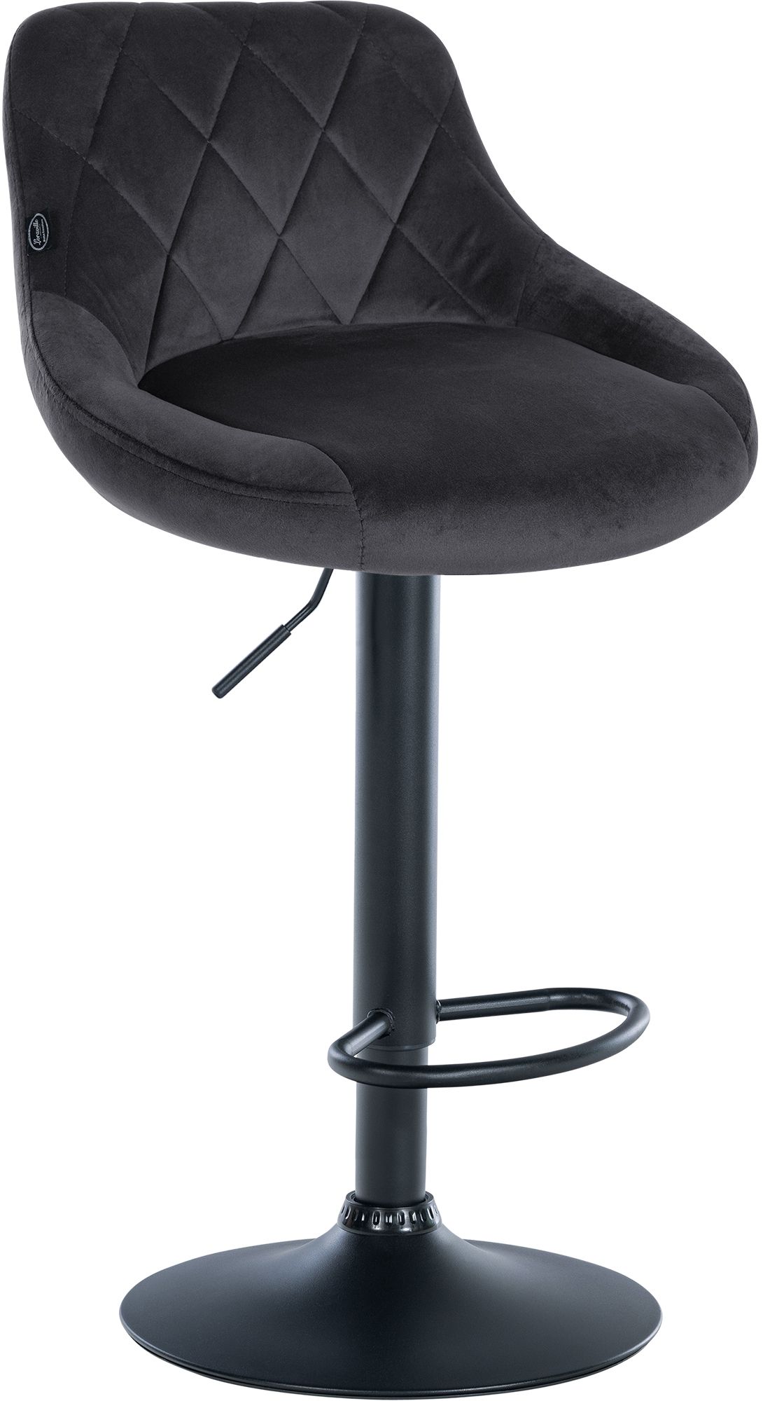 Barhocker Lazio Samt schwarz, dunkelgrau
