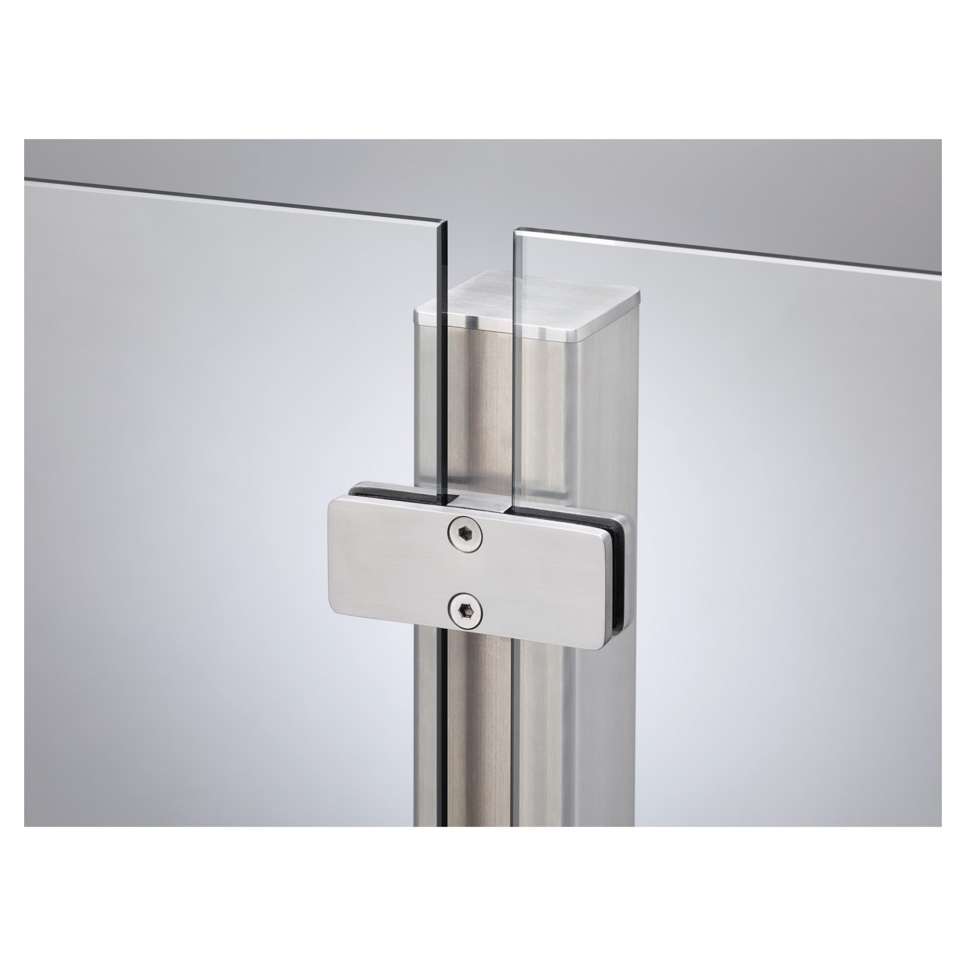 530828 VETRO Mittelpfosten V2A, 60/60 x 1570 mm, zum Einbetonieren, Klemmbacken beidseitig