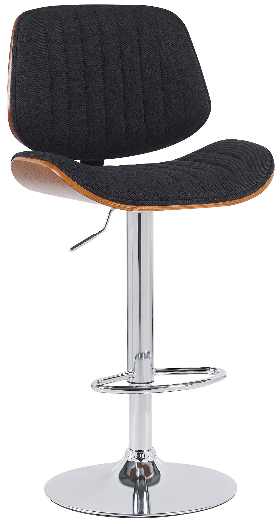 Barhocker Clawson Stoff chrom, walnuss/schwarz