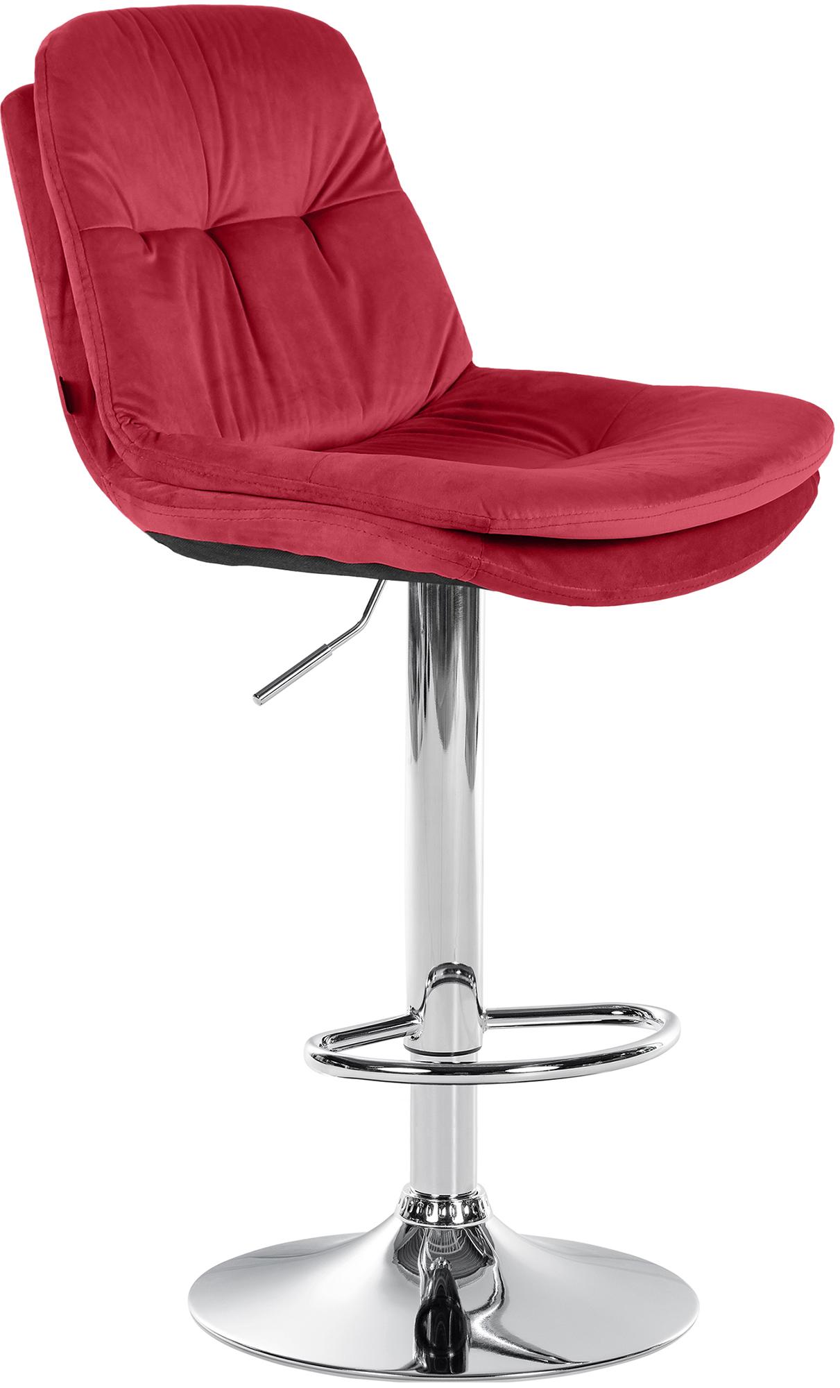 Barhocker Laurel Samt chrom, rot
