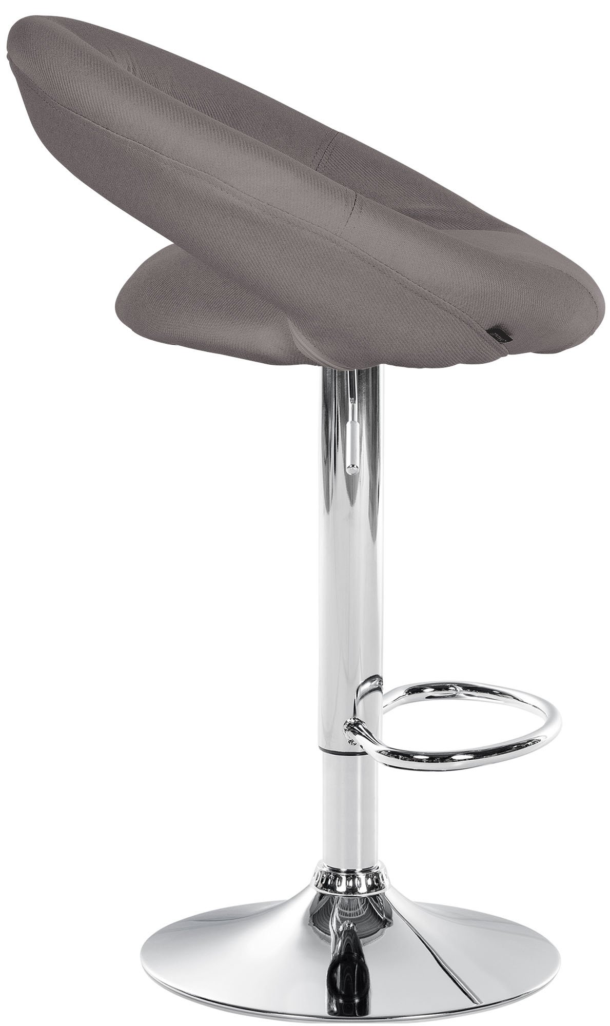 2er Set Barhocker Olinda Stoff Chrom, grau