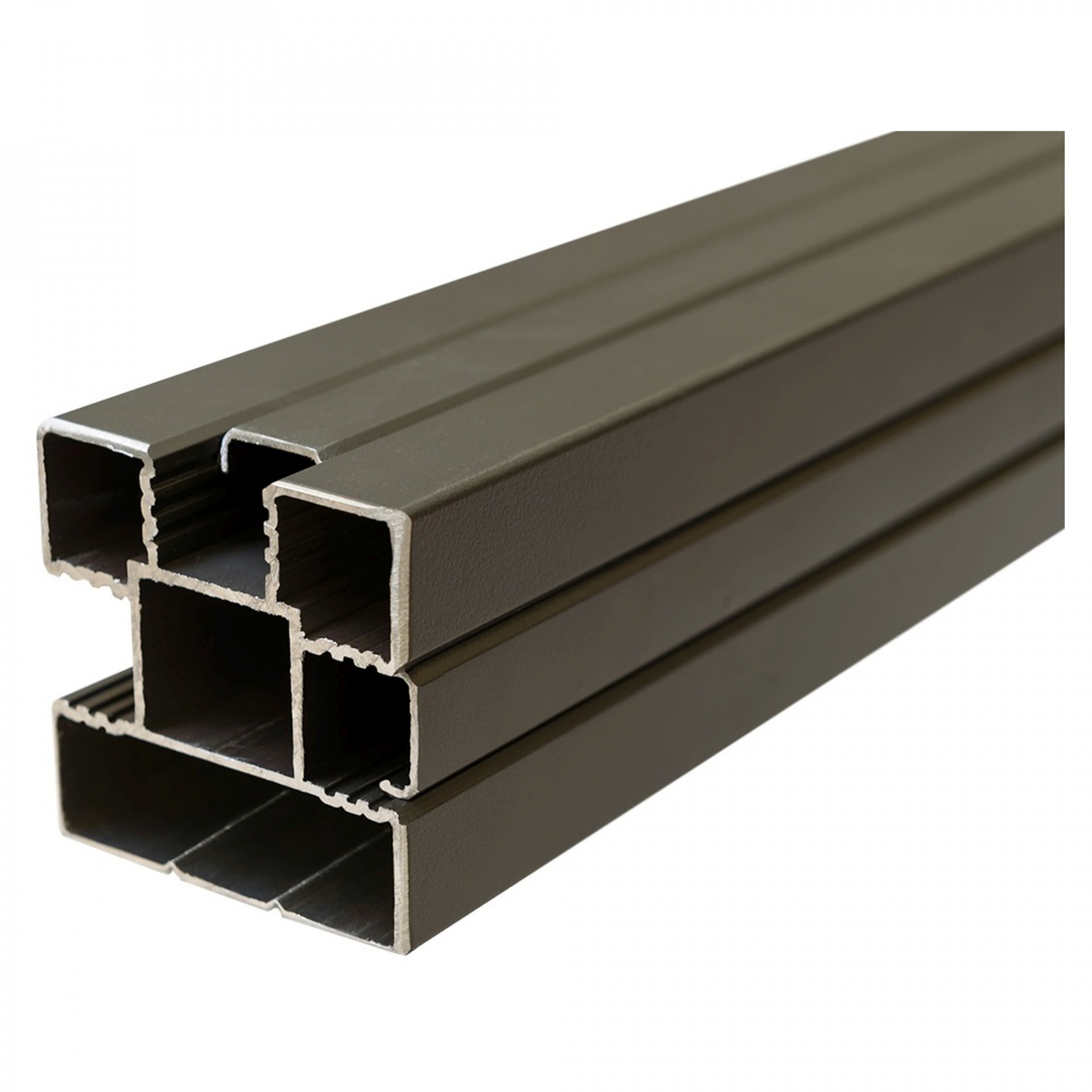 Aluminium-Steckzaunpfosten, ANTHRAZIT, 68 x 68 x 2400 mm, inkl. Abstandhalter, Schienen + Kappen