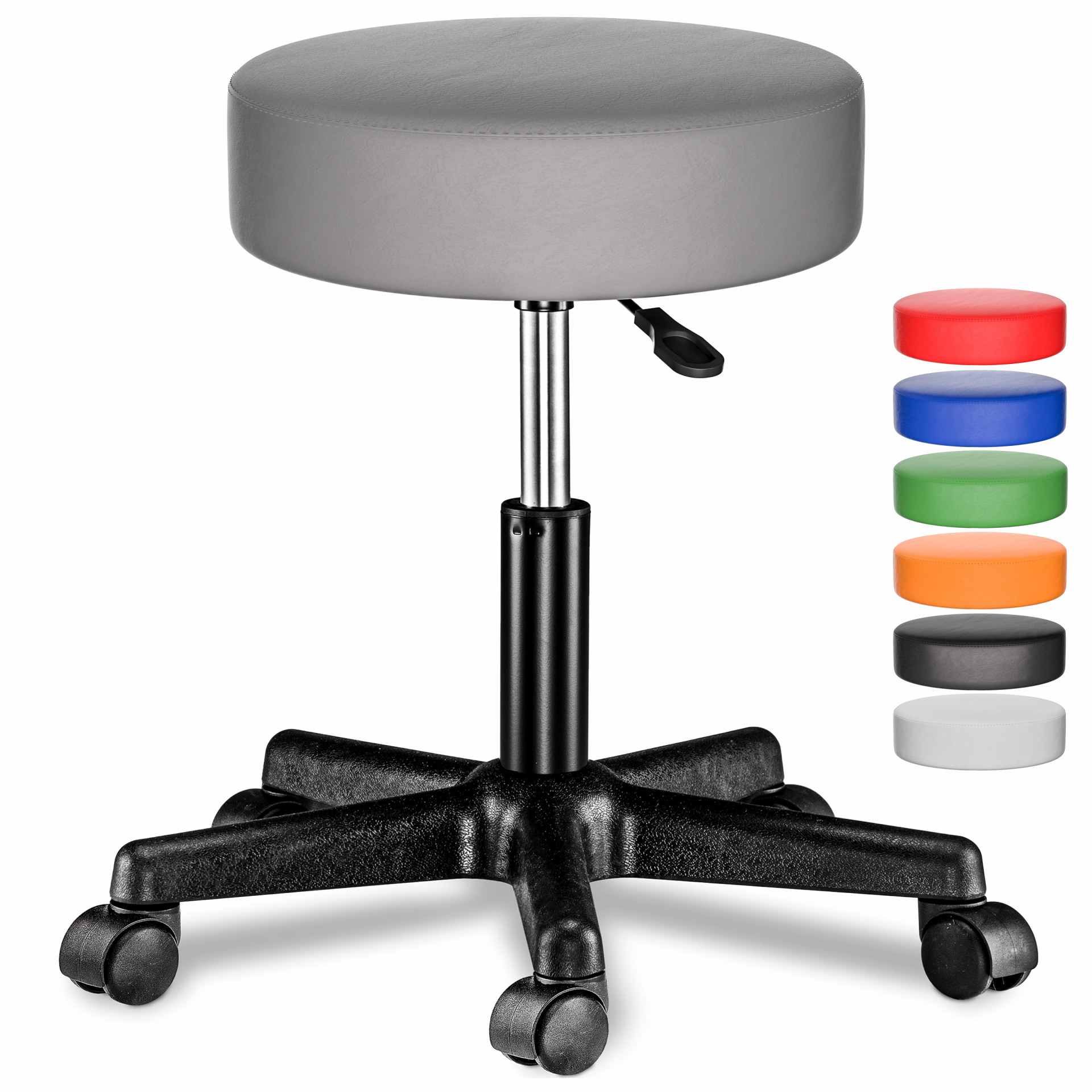 Rollhocker Kunstleder Grau 360° drehbar