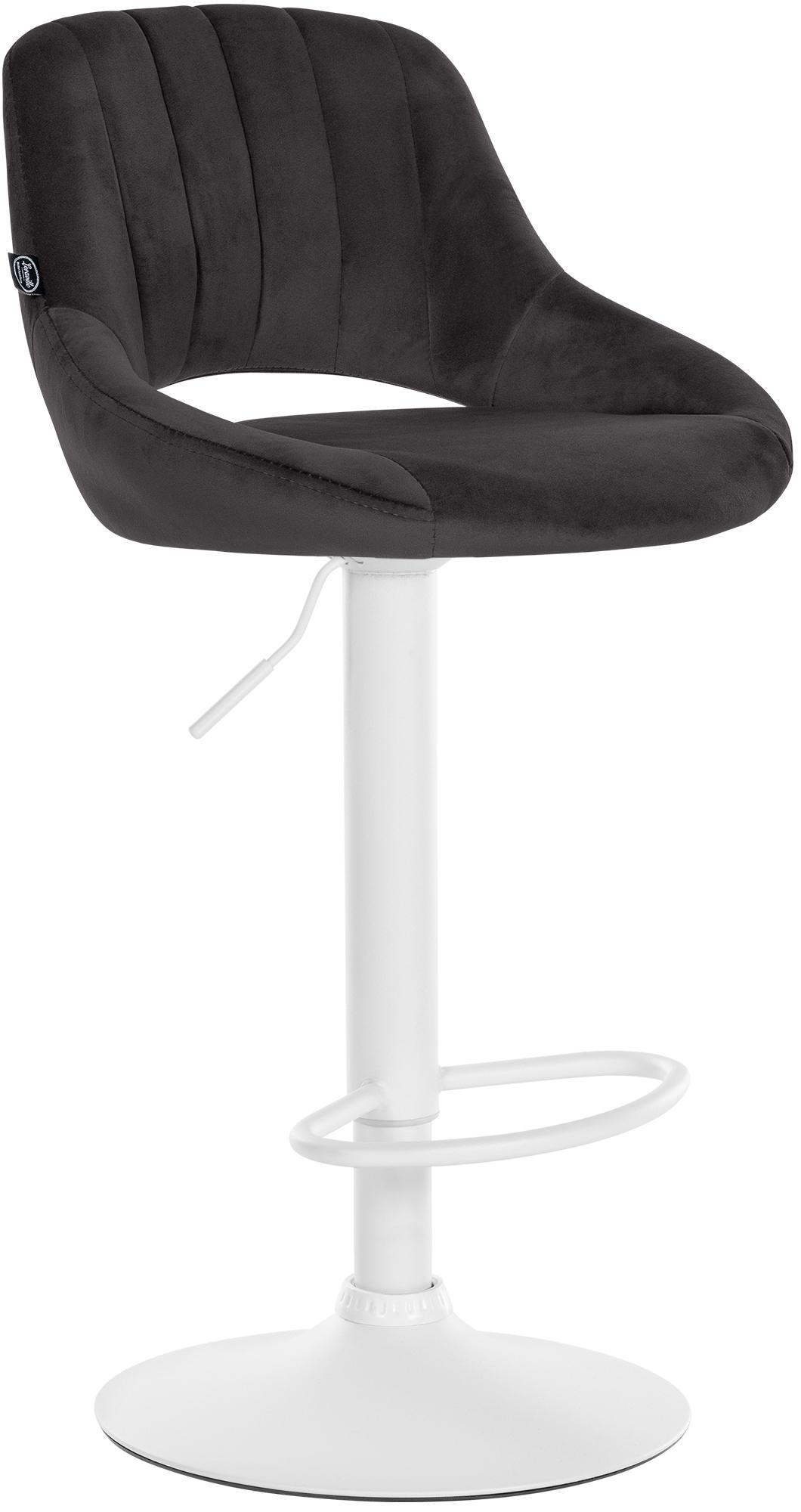 Barhocker Milet Samt weiß, schwarz