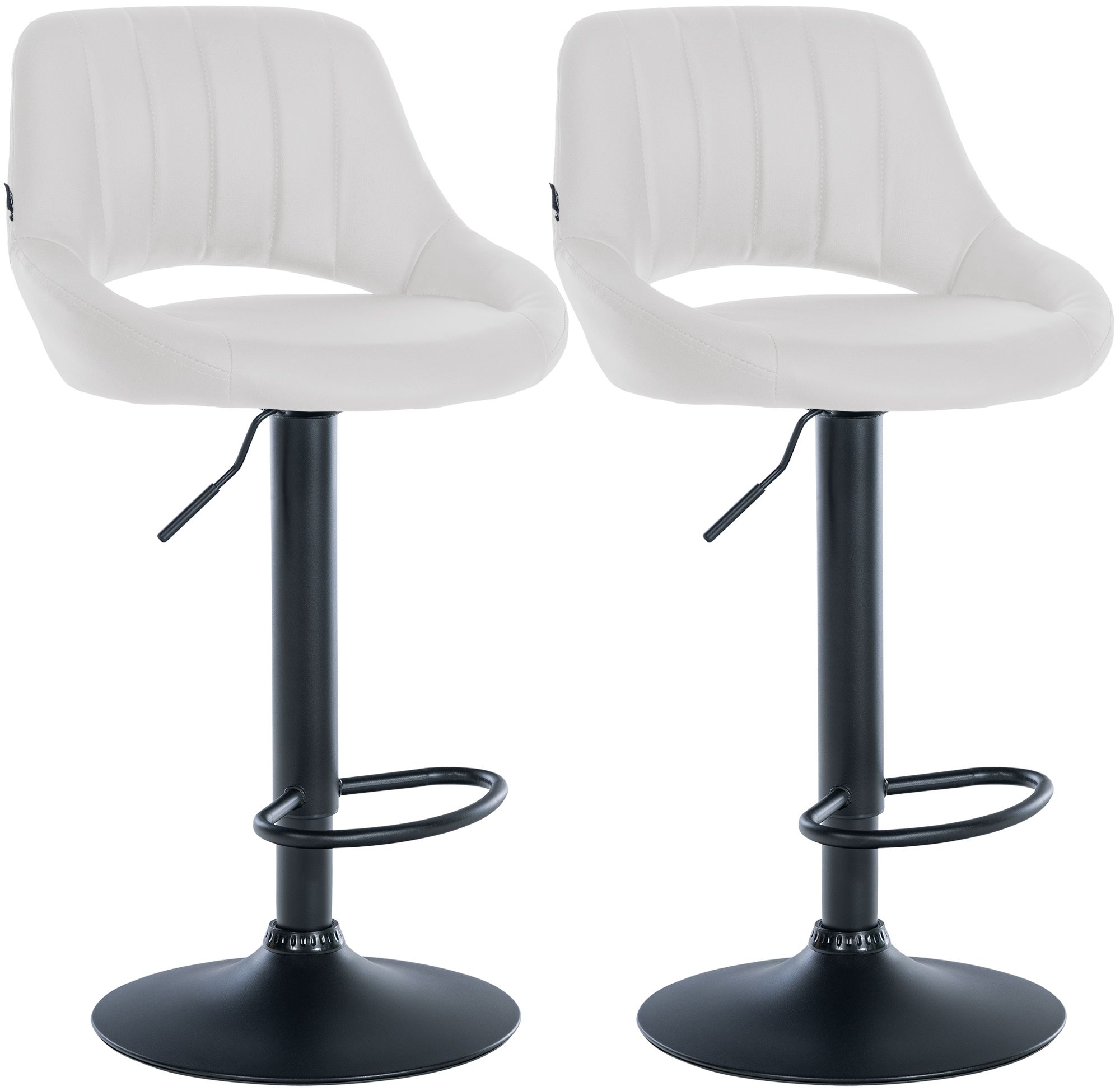2er Set Barhocker Milet Kunstleder B, weiß