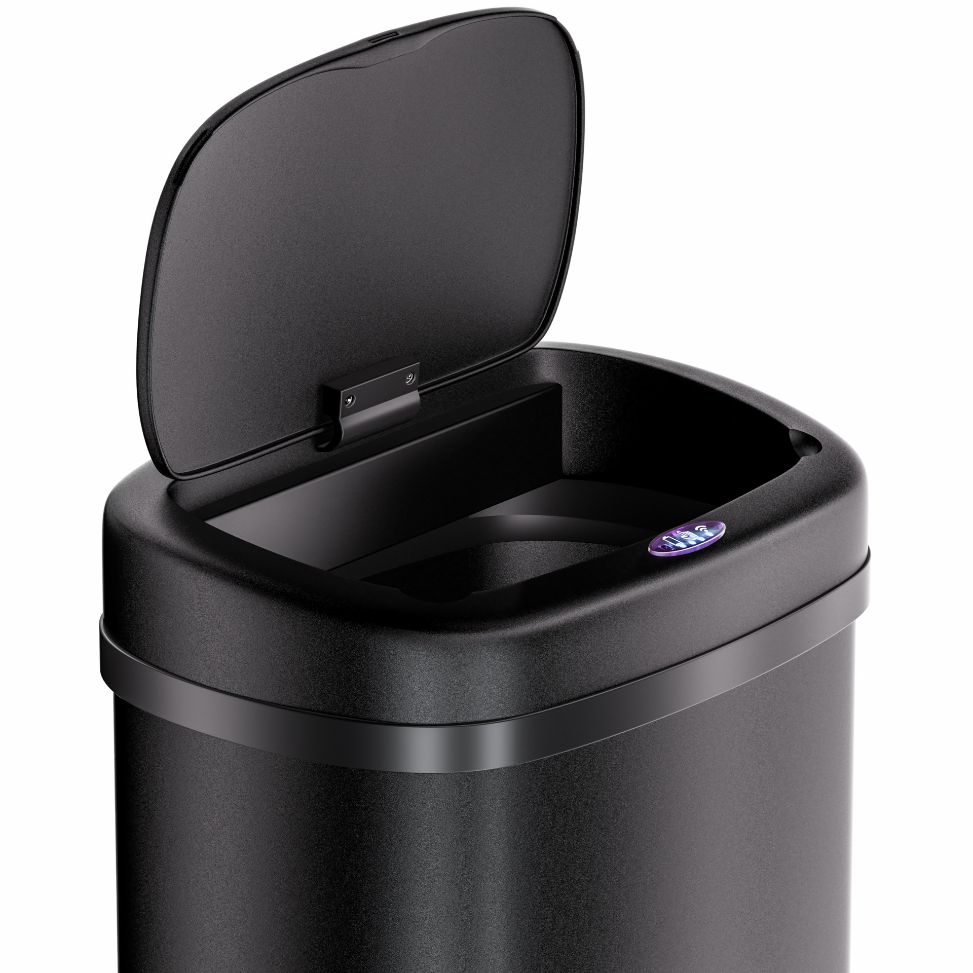 Sensor Mülleimer Edelstahl Schwarz 50L