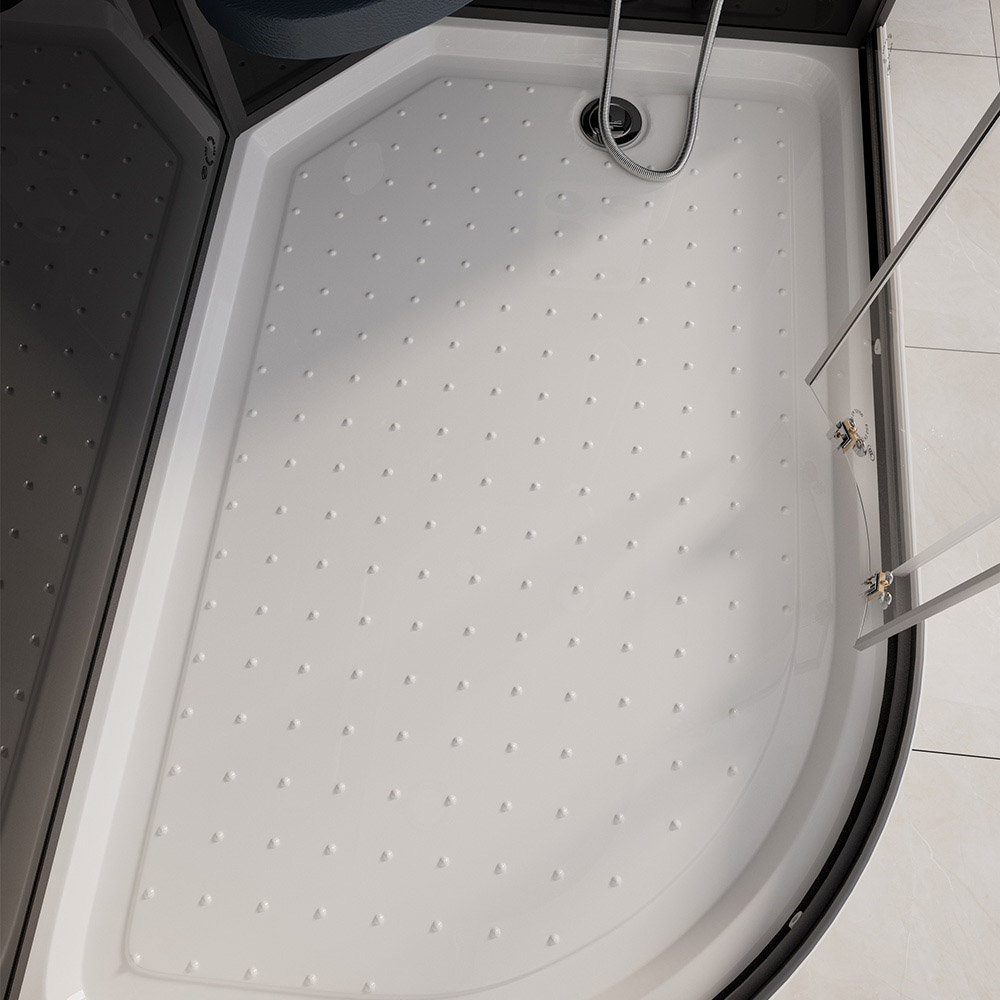 Duschkabine BLACK PEARL mit Regendusche - 120 x 80 cm Links