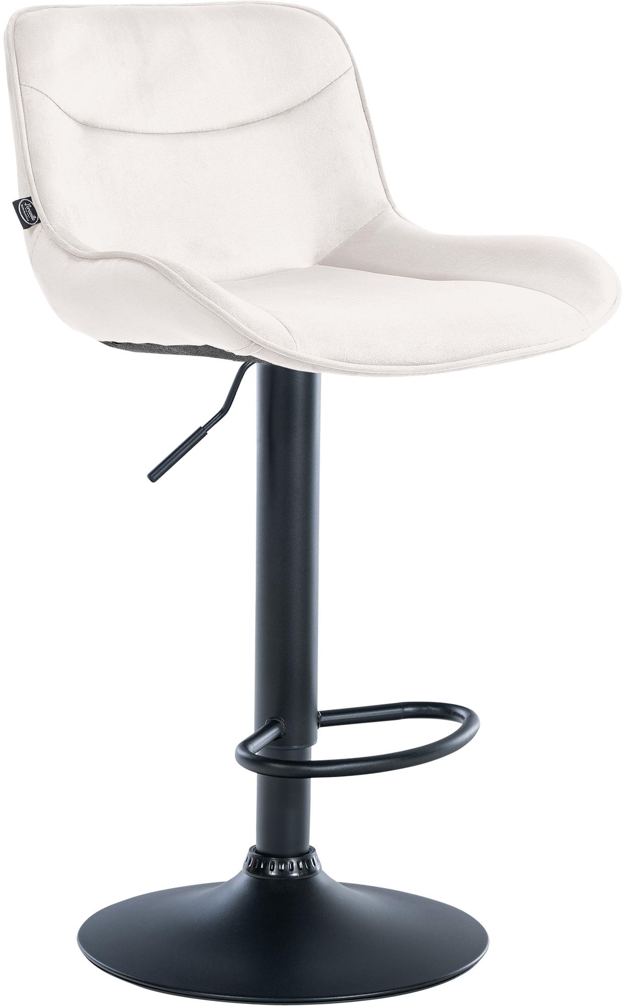Barhocker Vonore Samt schwarz, creme