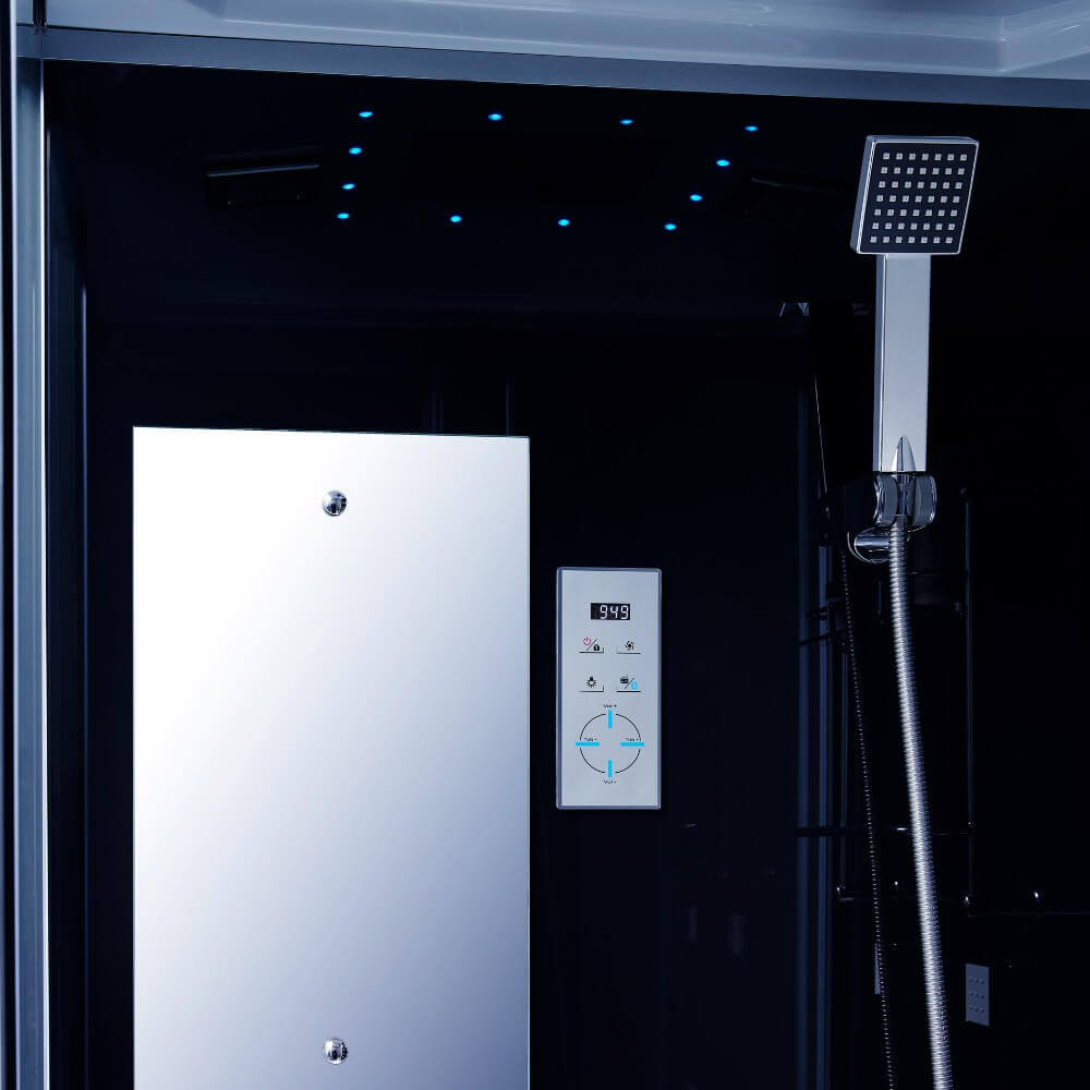 Duschkabine mit LED-Beleuchtung WAVE S - 90 x 80 cm