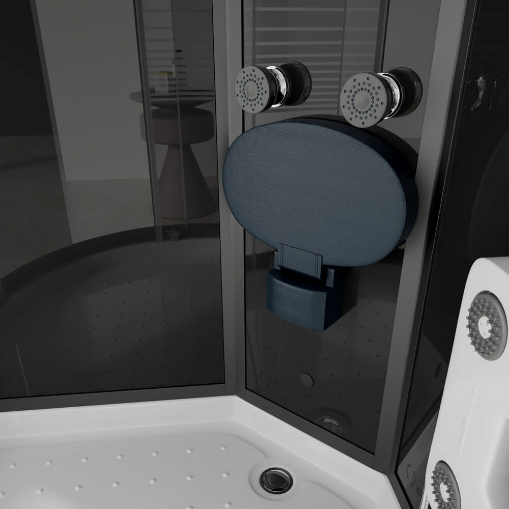 Duschkabine BLACK PEARL mit Regendusche - 90 x 90 cm