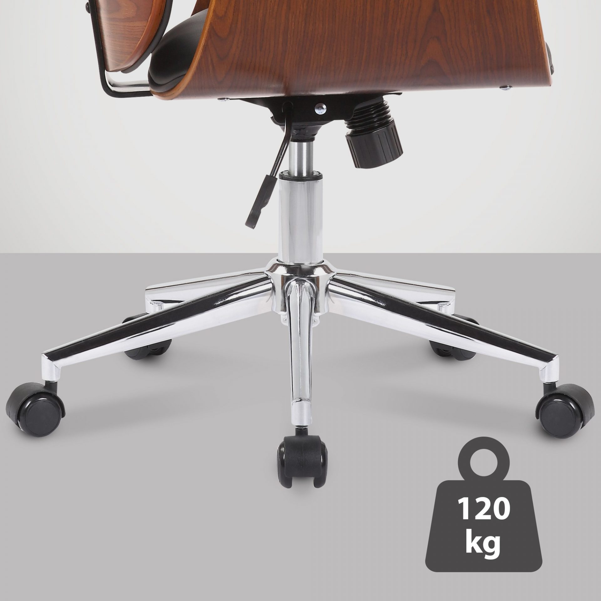 Bürostuhl Kemberg Kunstleder, walnuss/schwarz