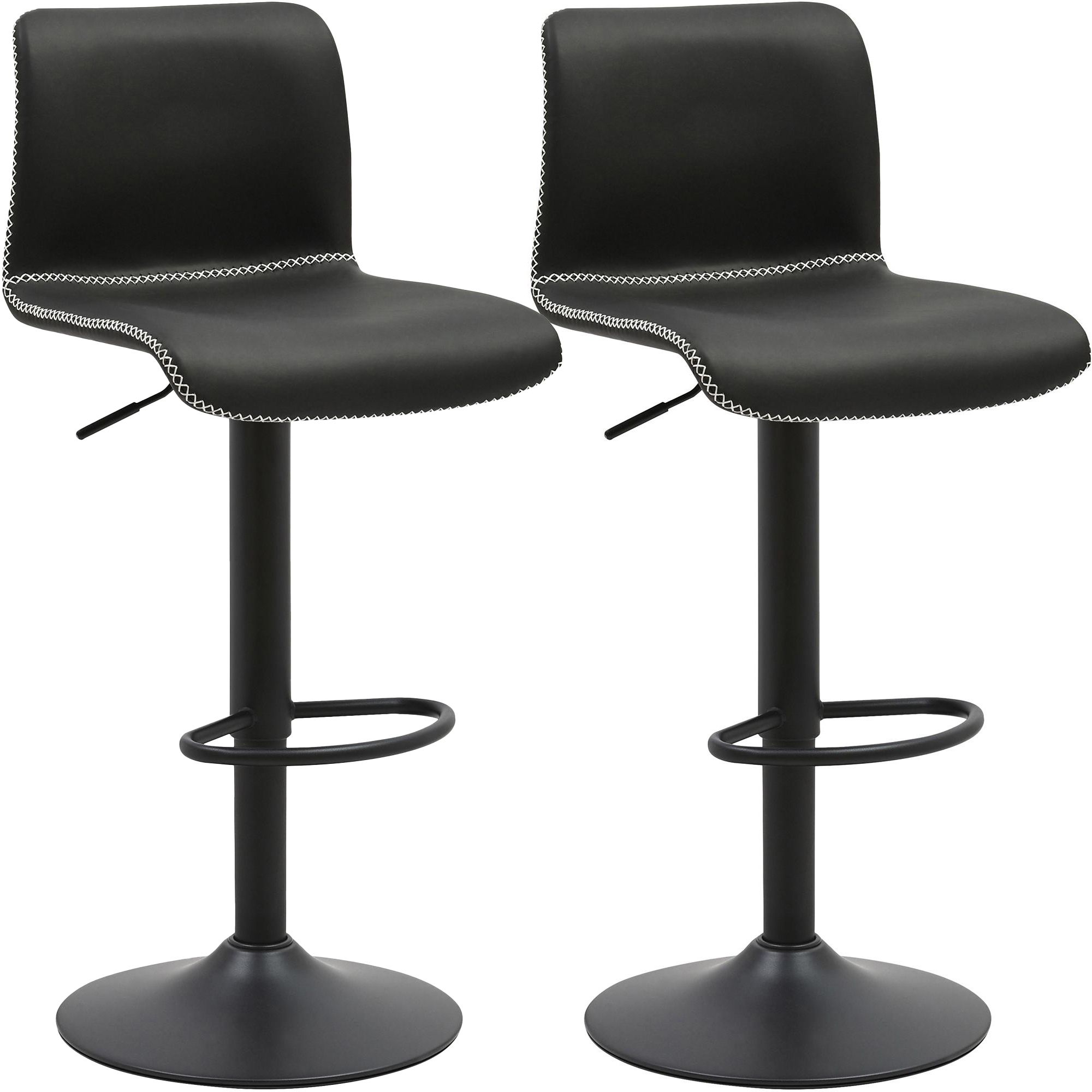 2er Set Barhocker Henchy Kunstleder, schwarz