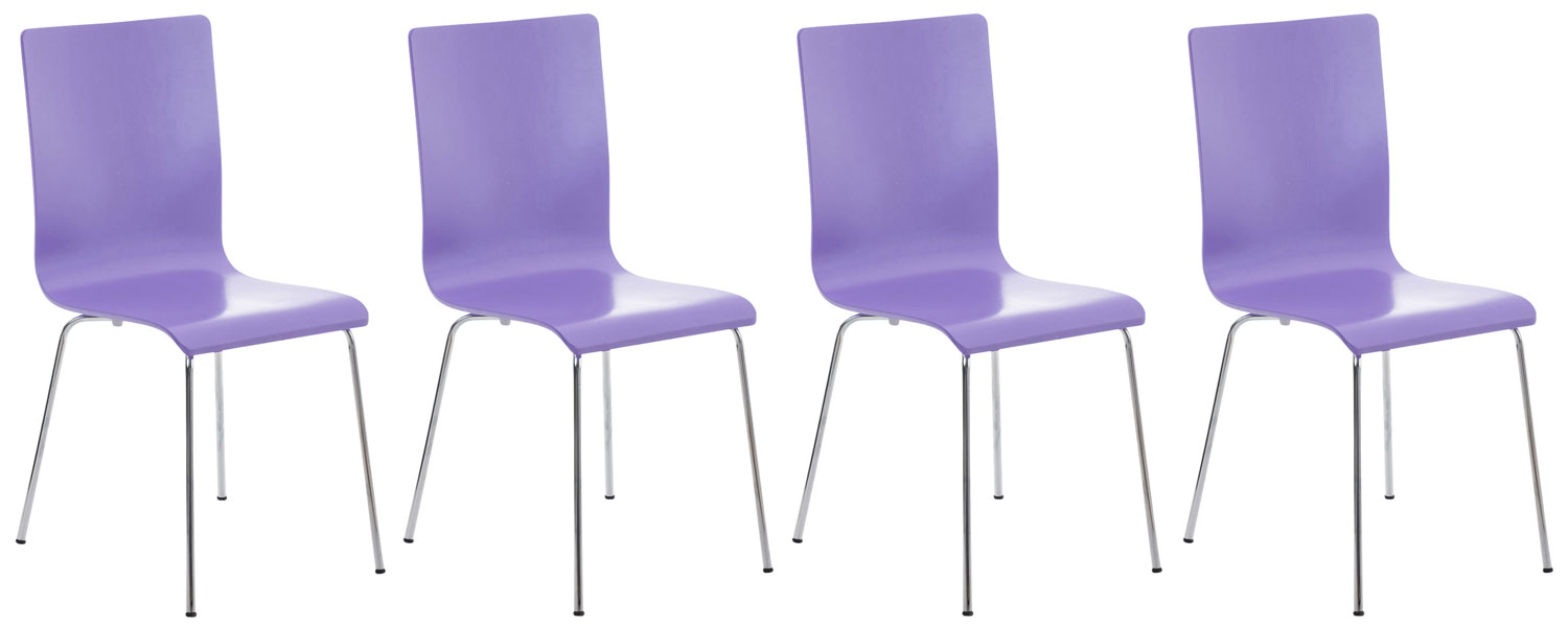 4er Set Besucherstuhl Pepe, lila