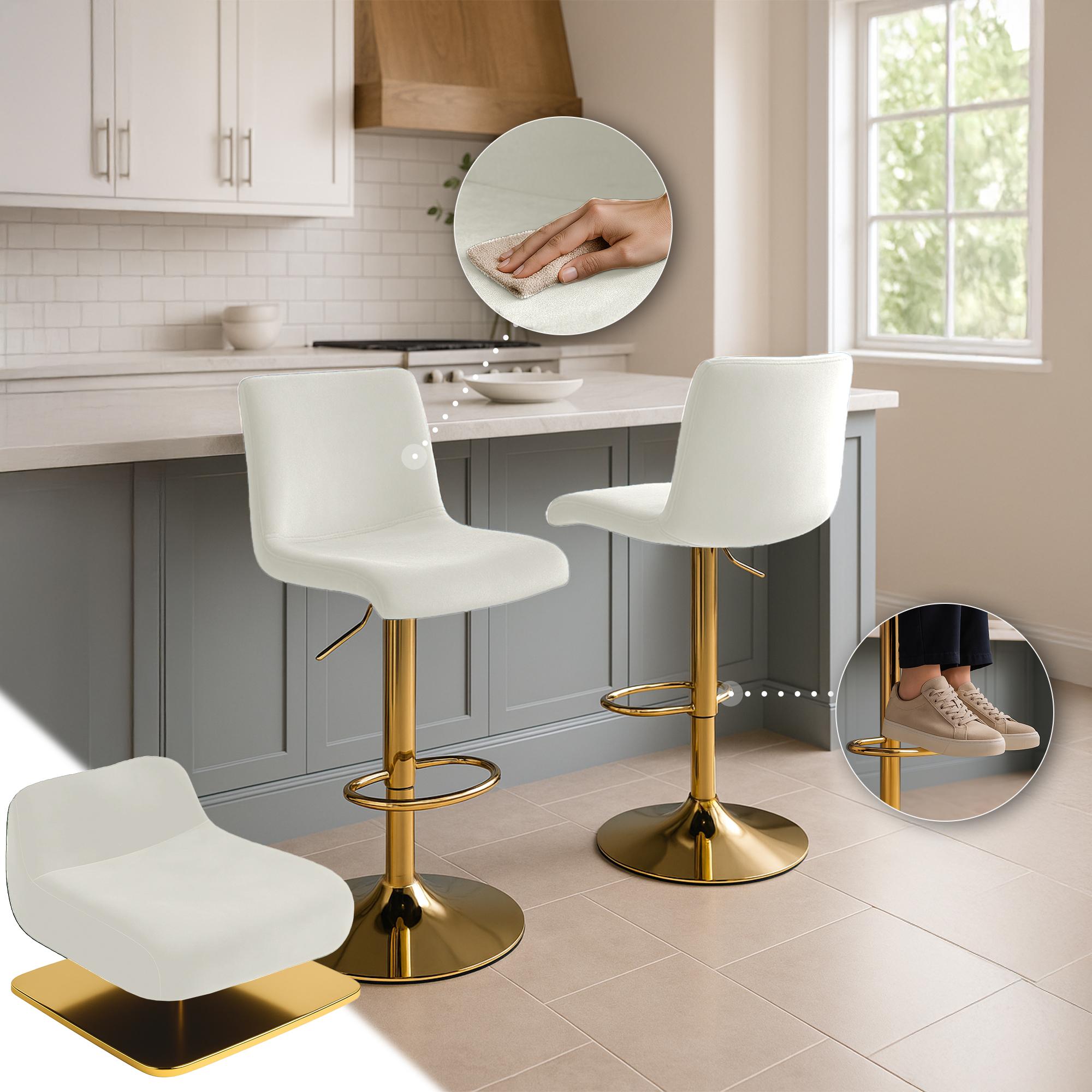Barhocker Hoover Samt G, creme