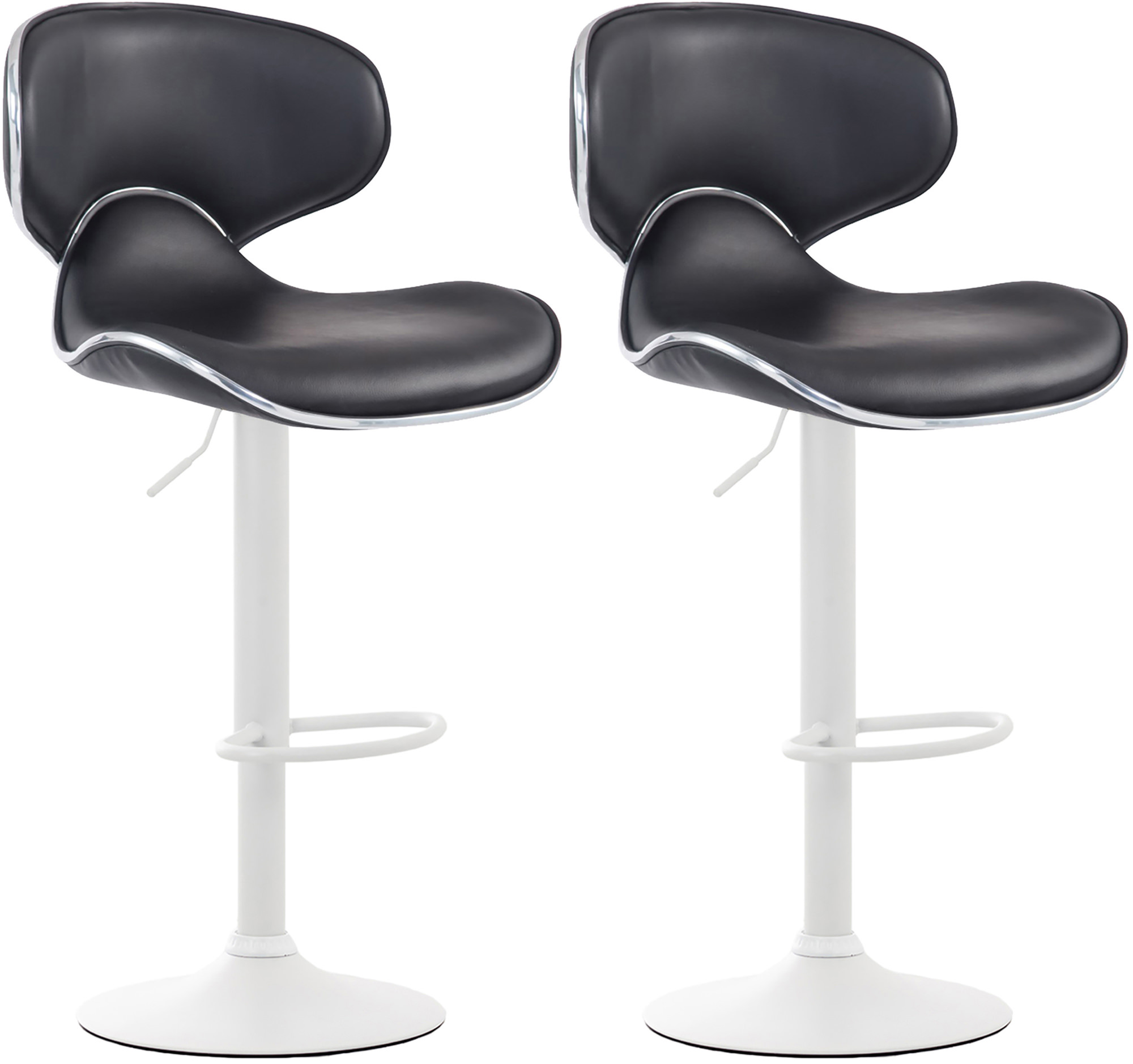 2er Set Barhocker Las Vegas V2 Kunstleder weiß, schwarz