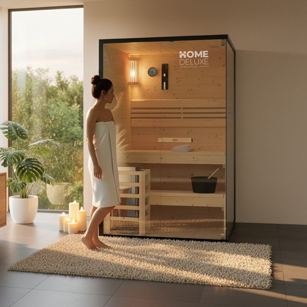 Traditionelle Sauna SHADOW M - 120 x 120 cm für 2 Personen