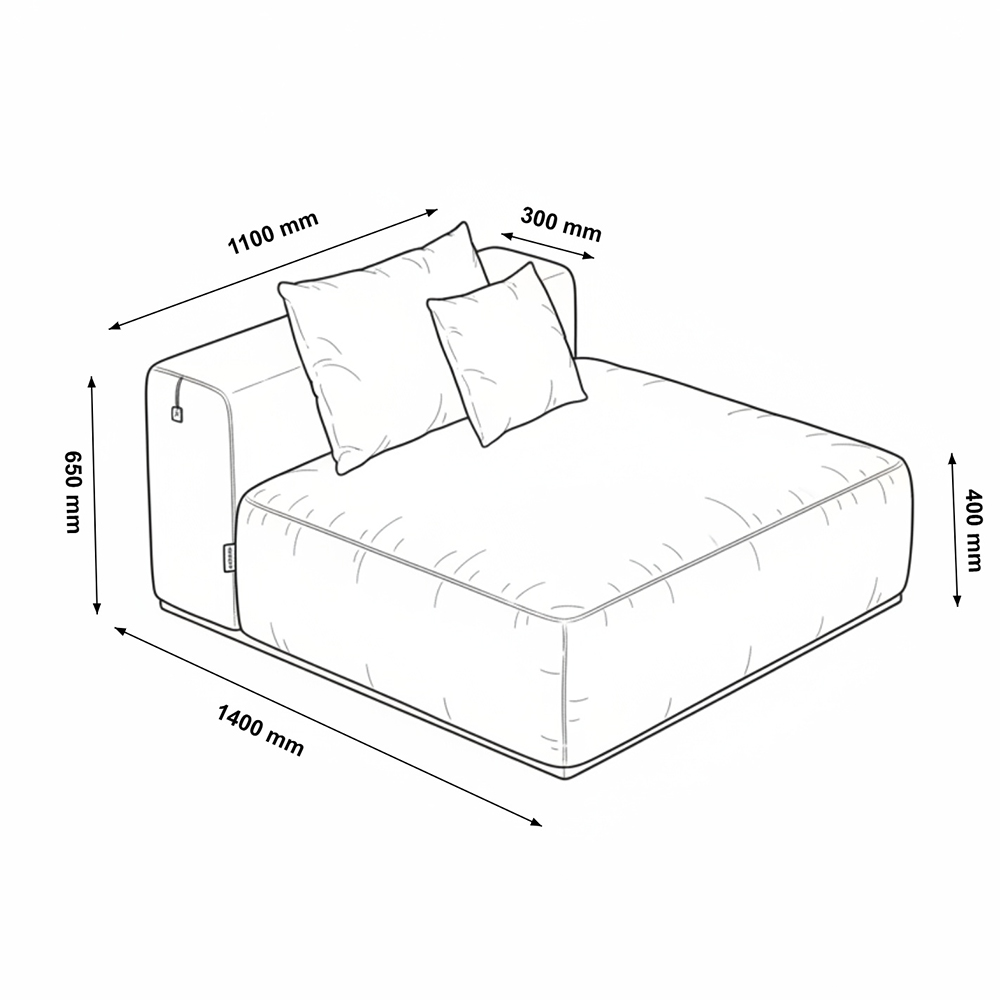 Modulares Outdoor Sofa ALAZIA Hellgrau - S