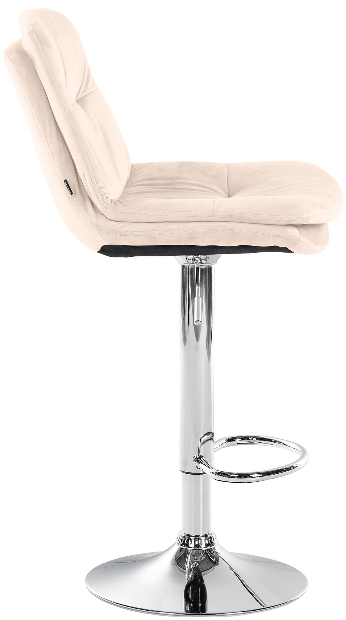 Barhocker Laurel Samt chrom, creme