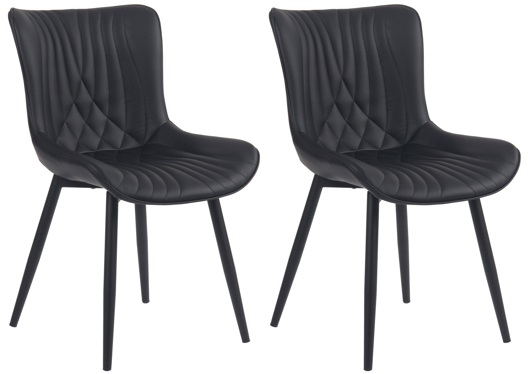 2er Set Stühle Brady Kunstleder, schwarz