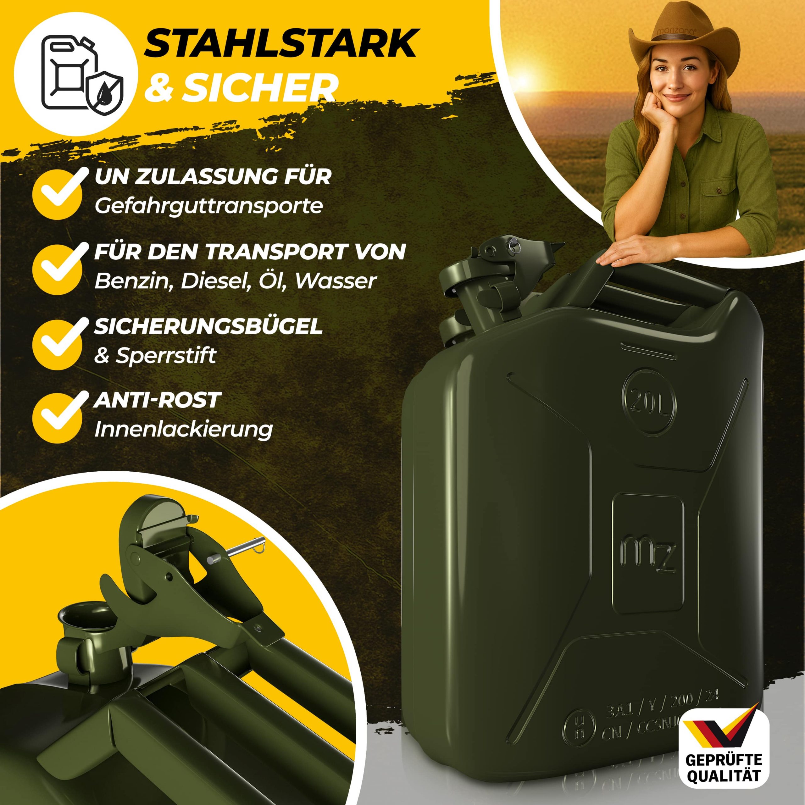 Metallkanister Grün 20 Liter