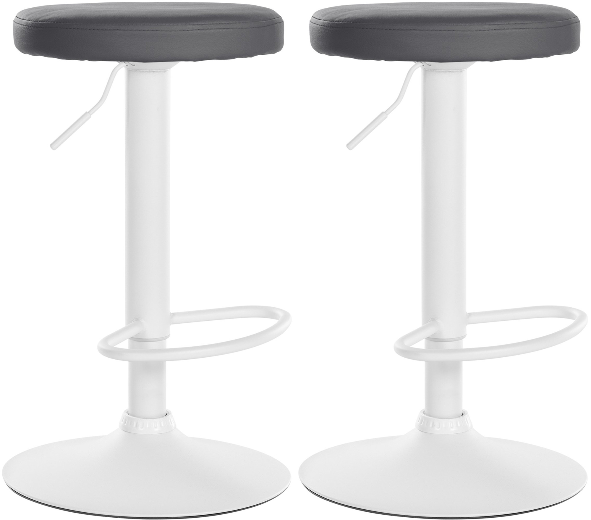 2er Set Barhocker Ponte Kunstleder weiß, grau