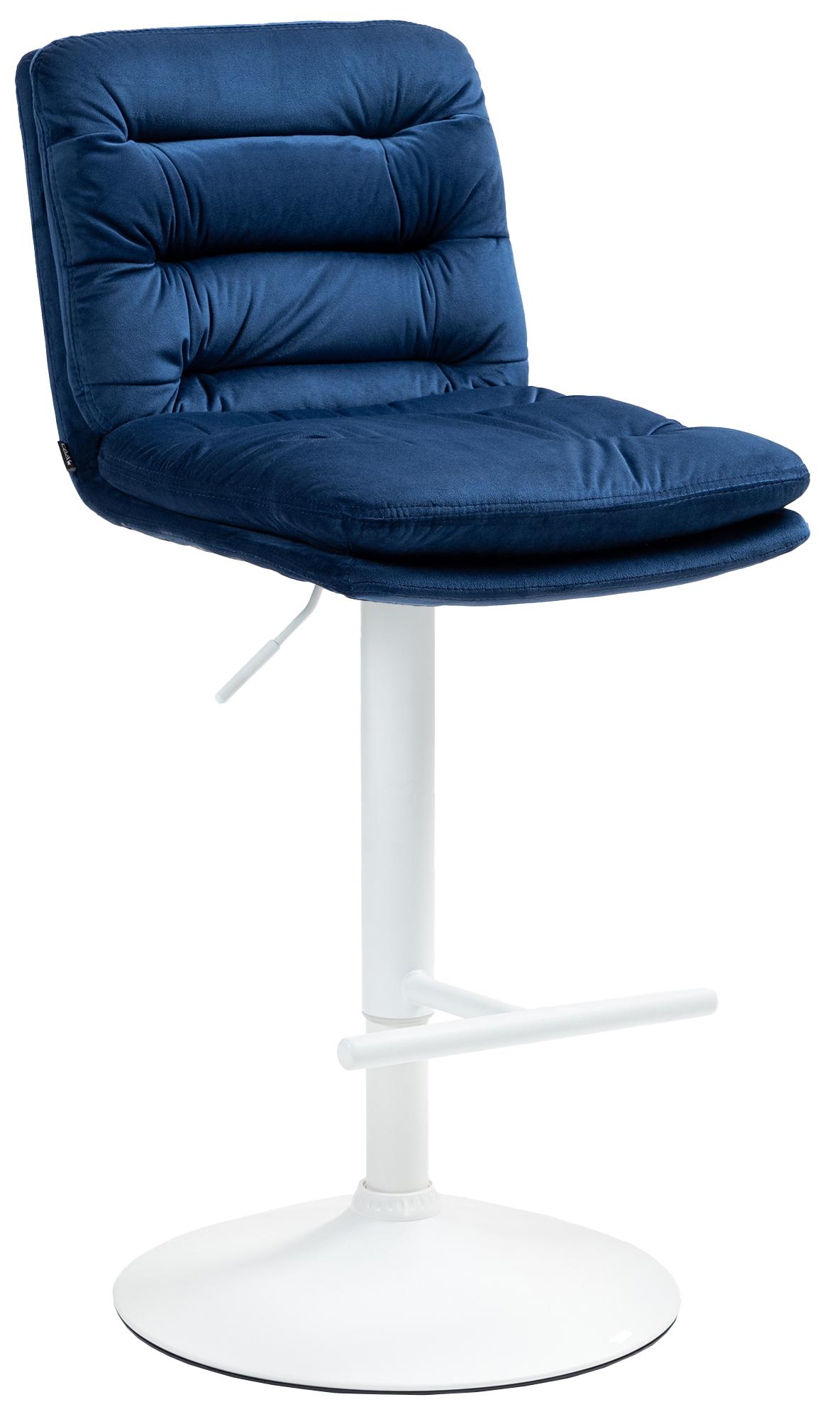 Barhocker Damar Samt weiß, blau