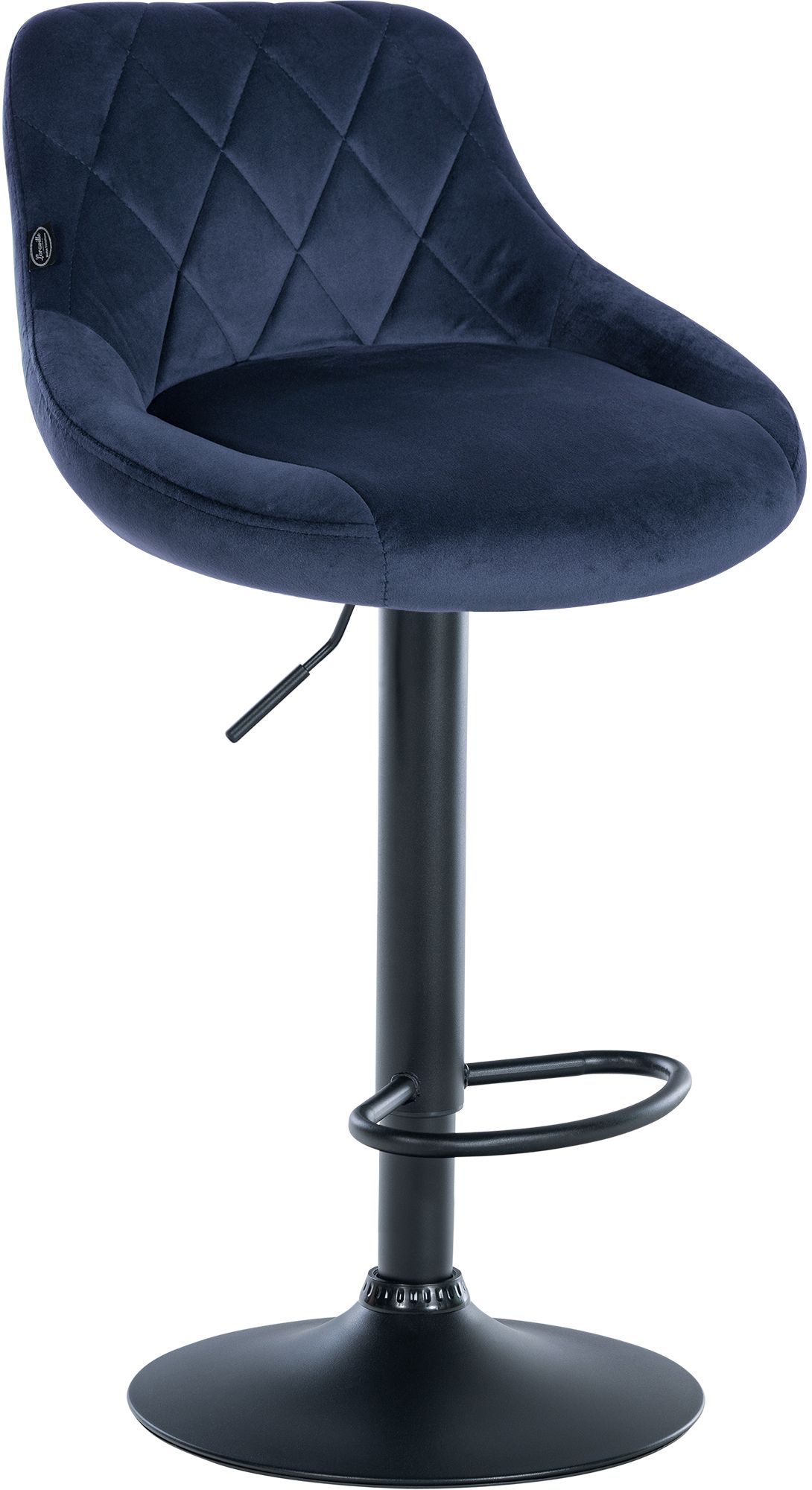 2er Set Barhocker Lazio Samt schwarz, blau